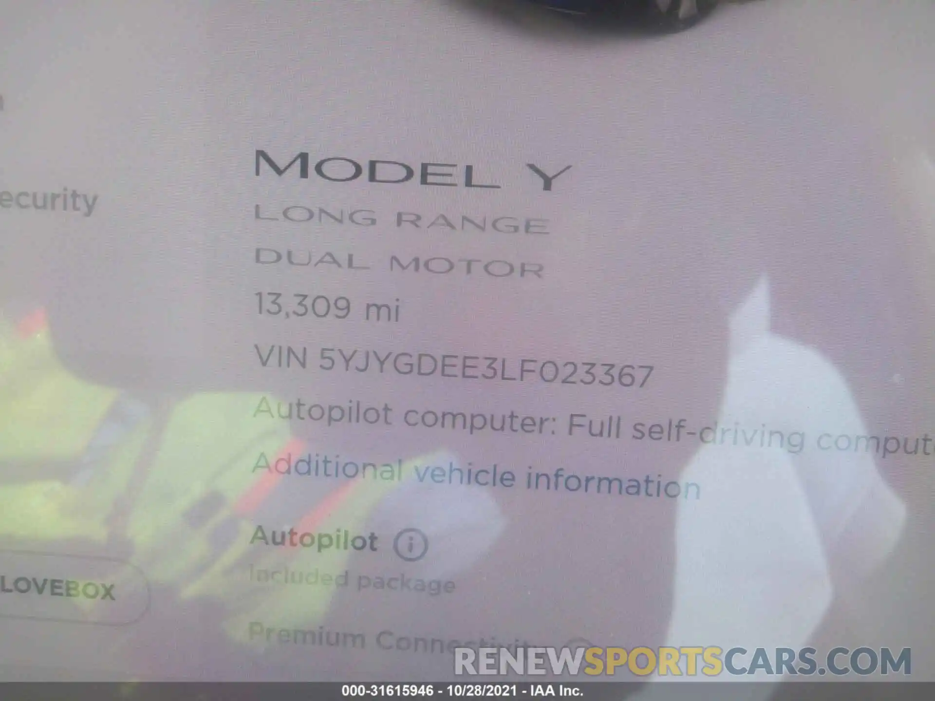 7 Photograph of a damaged car 5YJYGDEE3LF023367 TESLA MODEL Y 2020