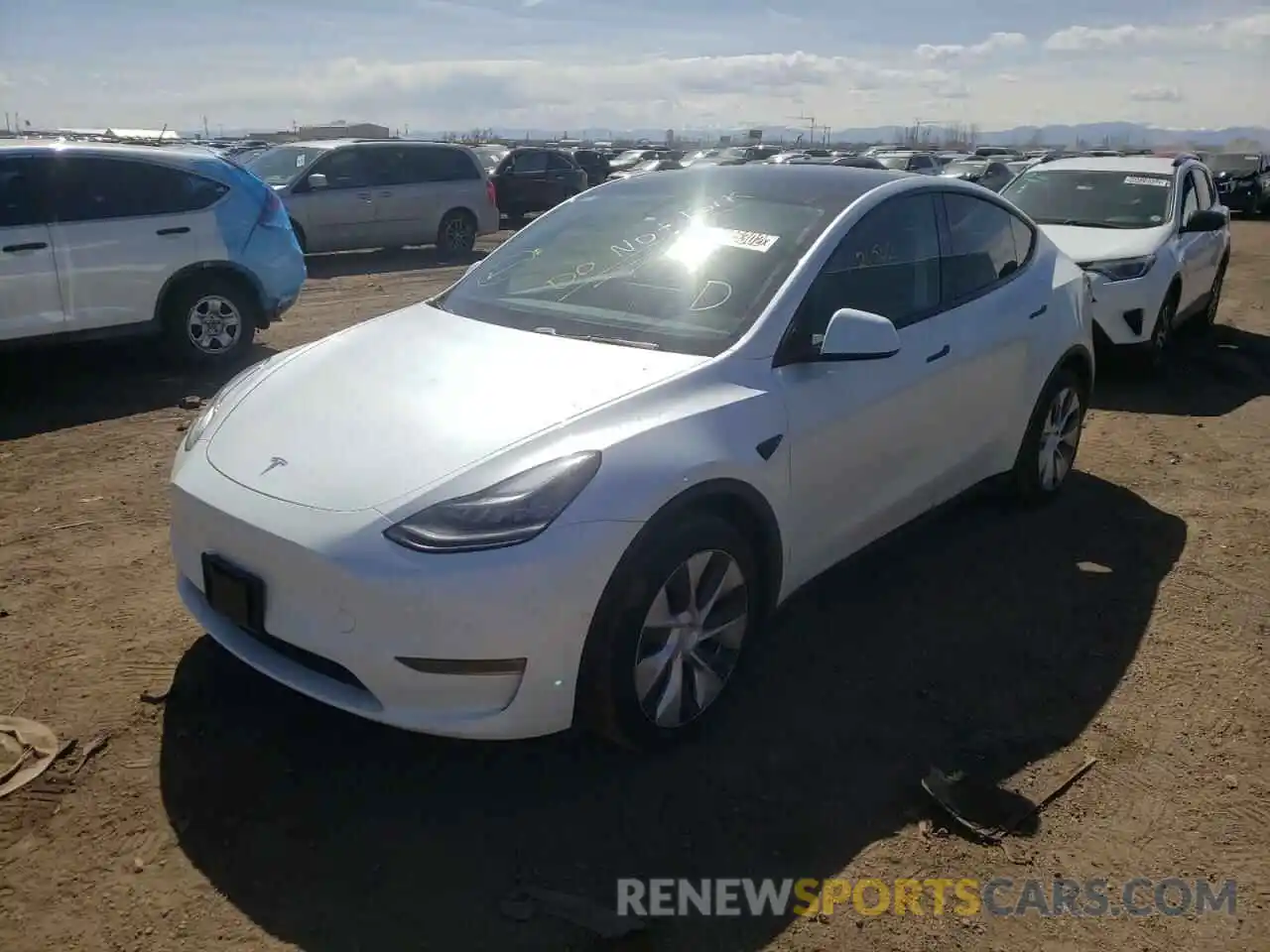 2 Photograph of a damaged car 5YJYGDEE3LF026477 TESLA MODEL Y 2020