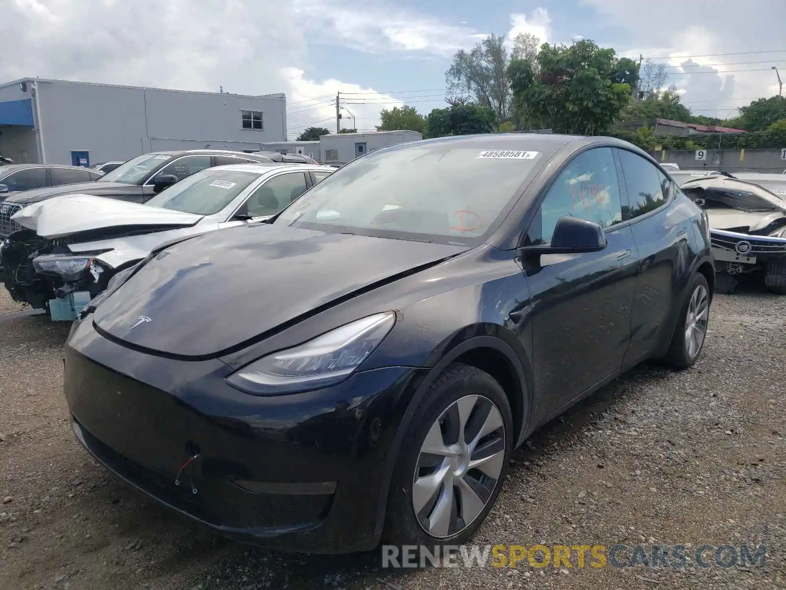 2 Photograph of a damaged car 5YJYGDEE3LF027452 TESLA MODEL Y 2020