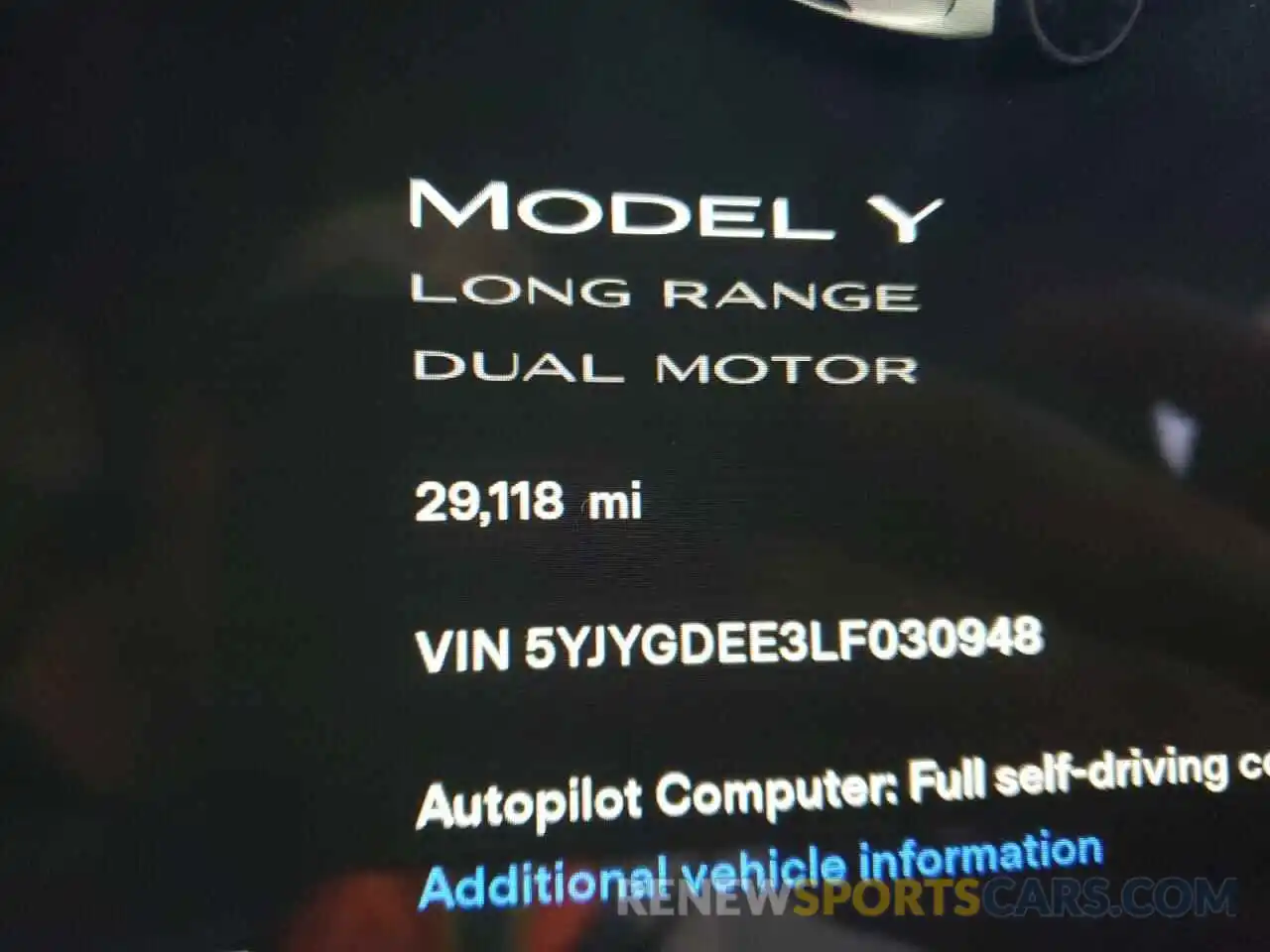 8 Фотография поврежденного автомобиля 5YJYGDEE3LF030948 TESLA MODEL Y 2020