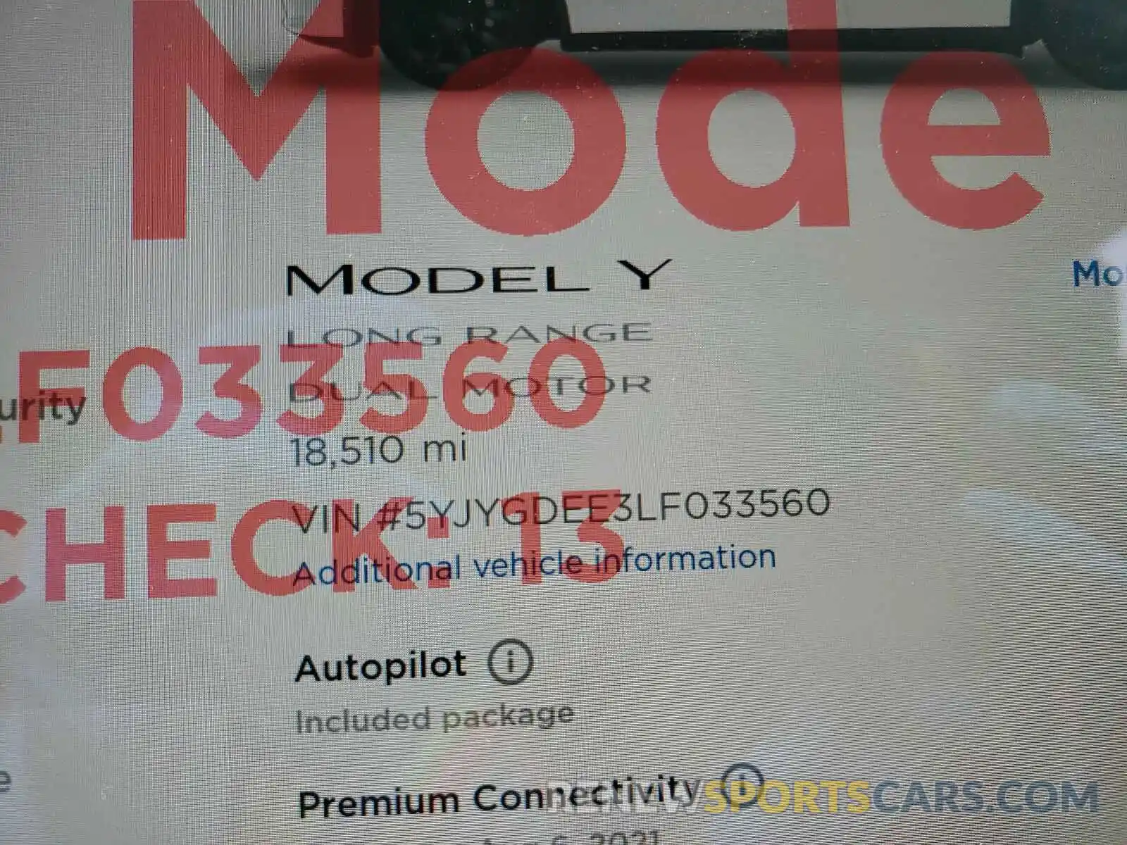 8 Фотография поврежденного автомобиля 5YJYGDEE3LF033560 TESLA MODEL Y 2020