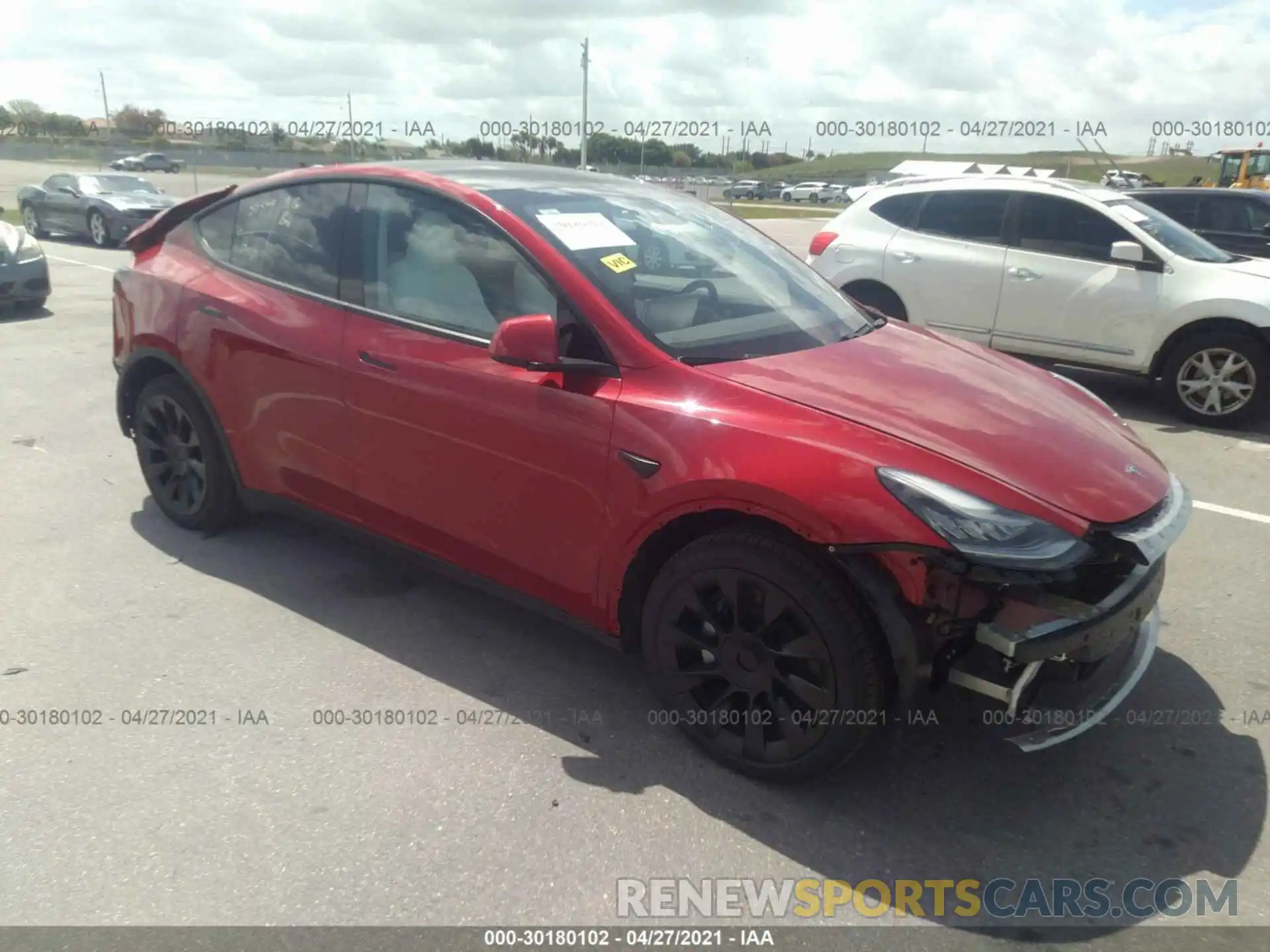 1 Photograph of a damaged car 5YJYGDEE3LF040413 TESLA MODEL Y 2020