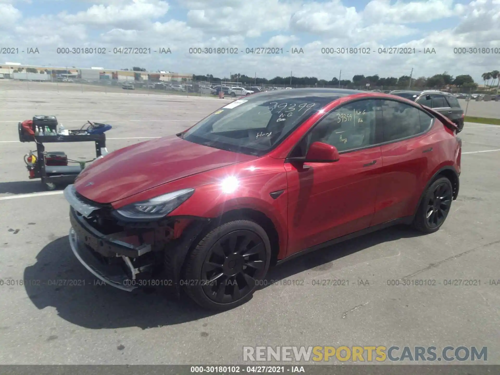 2 Photograph of a damaged car 5YJYGDEE3LF040413 TESLA MODEL Y 2020