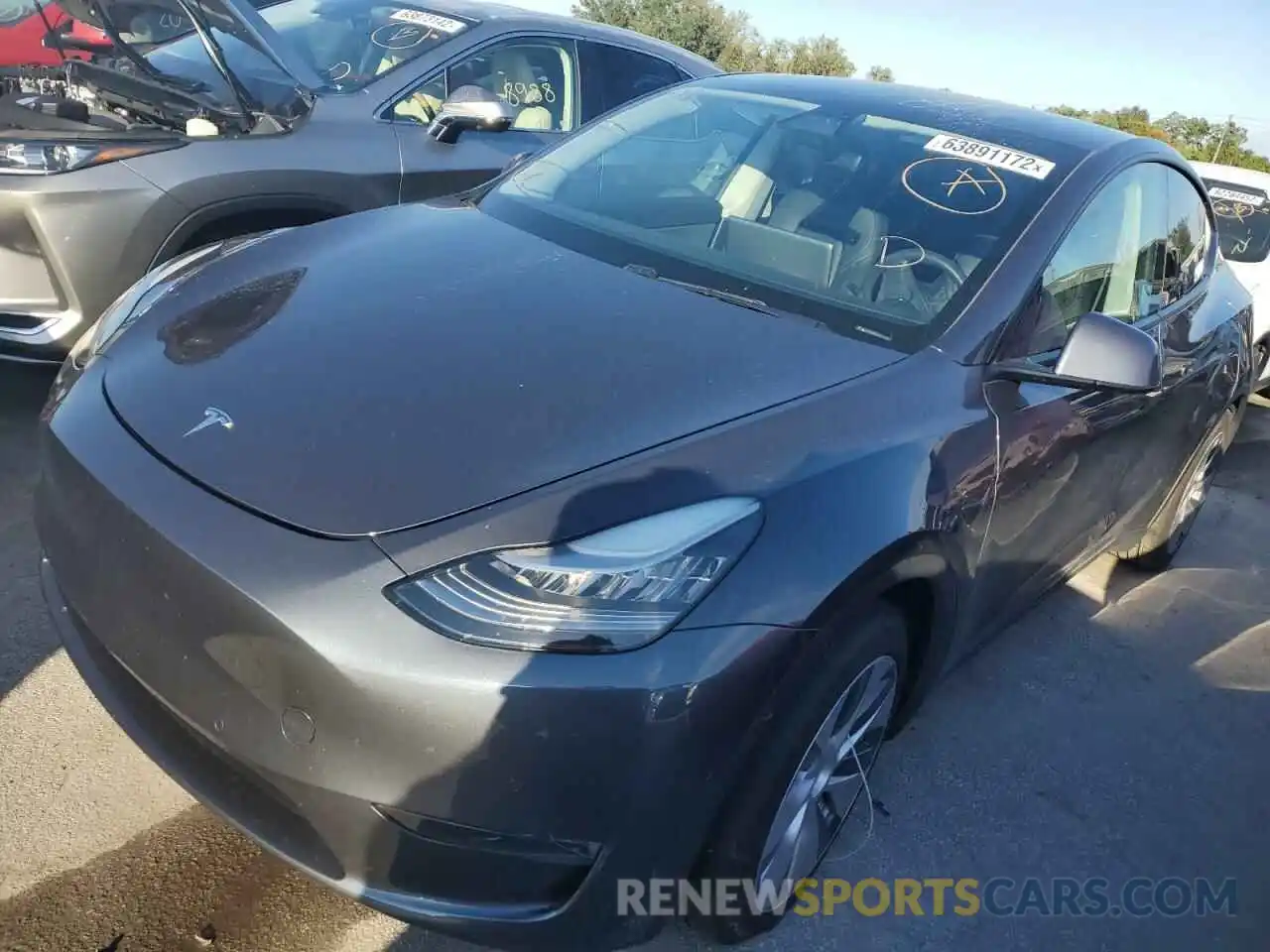 2 Photograph of a damaged car 5YJYGDEE3LF047555 TESLA MODEL Y 2020