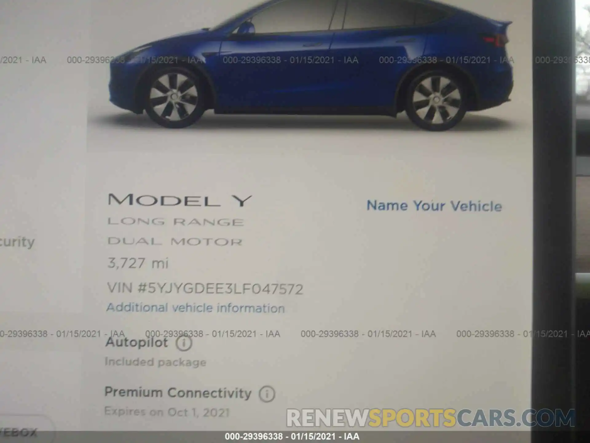 7 Photograph of a damaged car 5YJYGDEE3LF047572 TESLA MODEL Y 2020