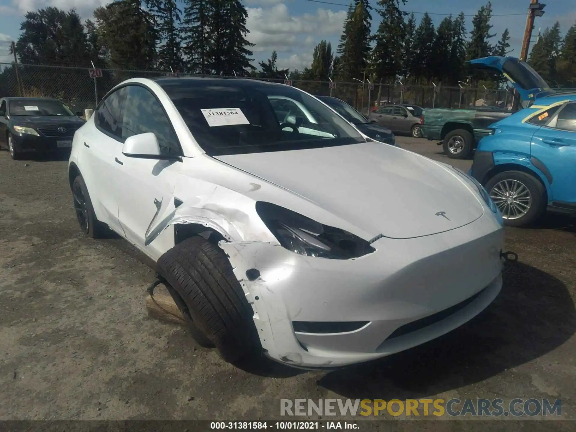 1 Photograph of a damaged car 5YJYGDEE3LF057406 TESLA MODEL Y 2020