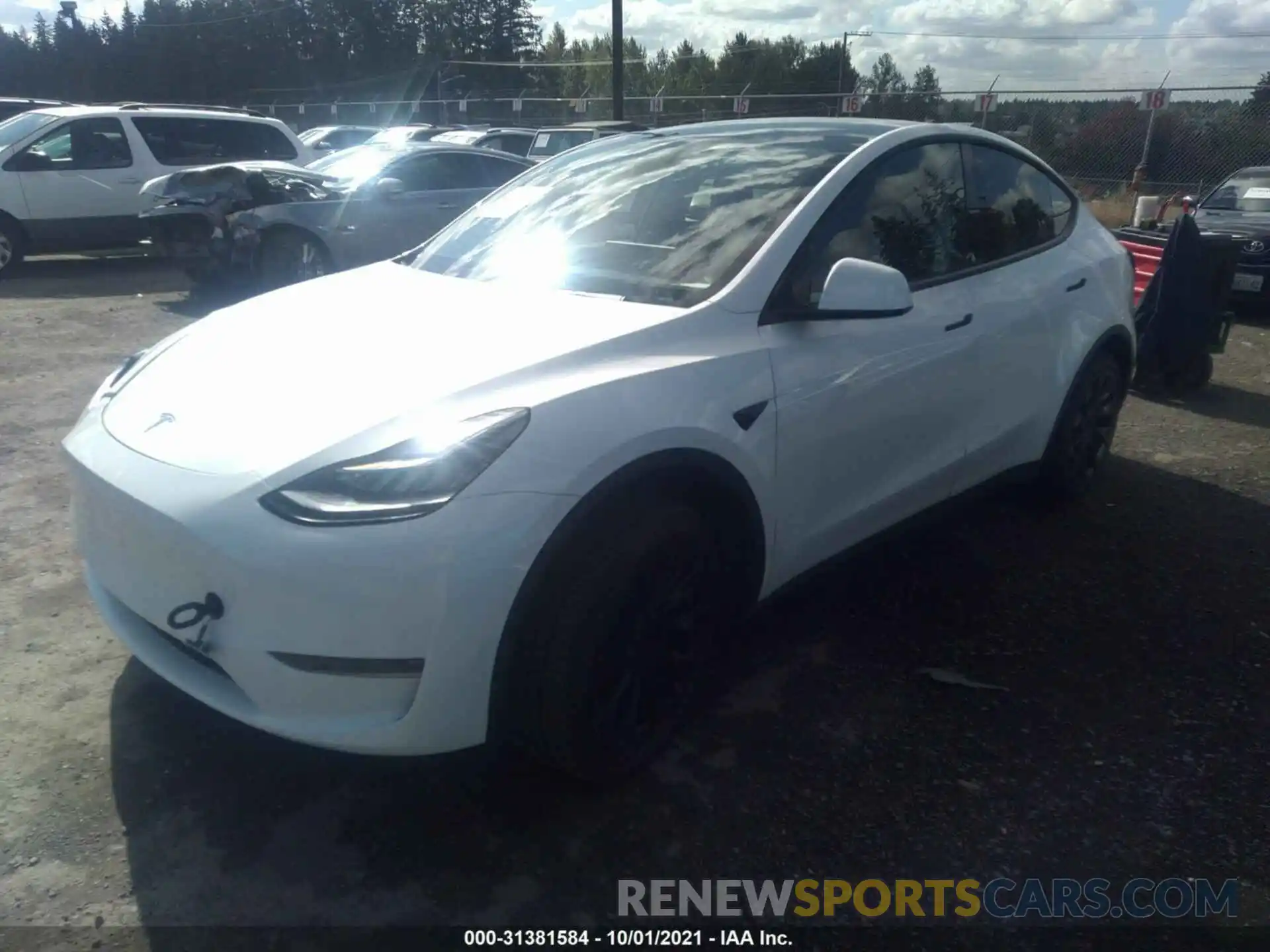 2 Photograph of a damaged car 5YJYGDEE3LF057406 TESLA MODEL Y 2020