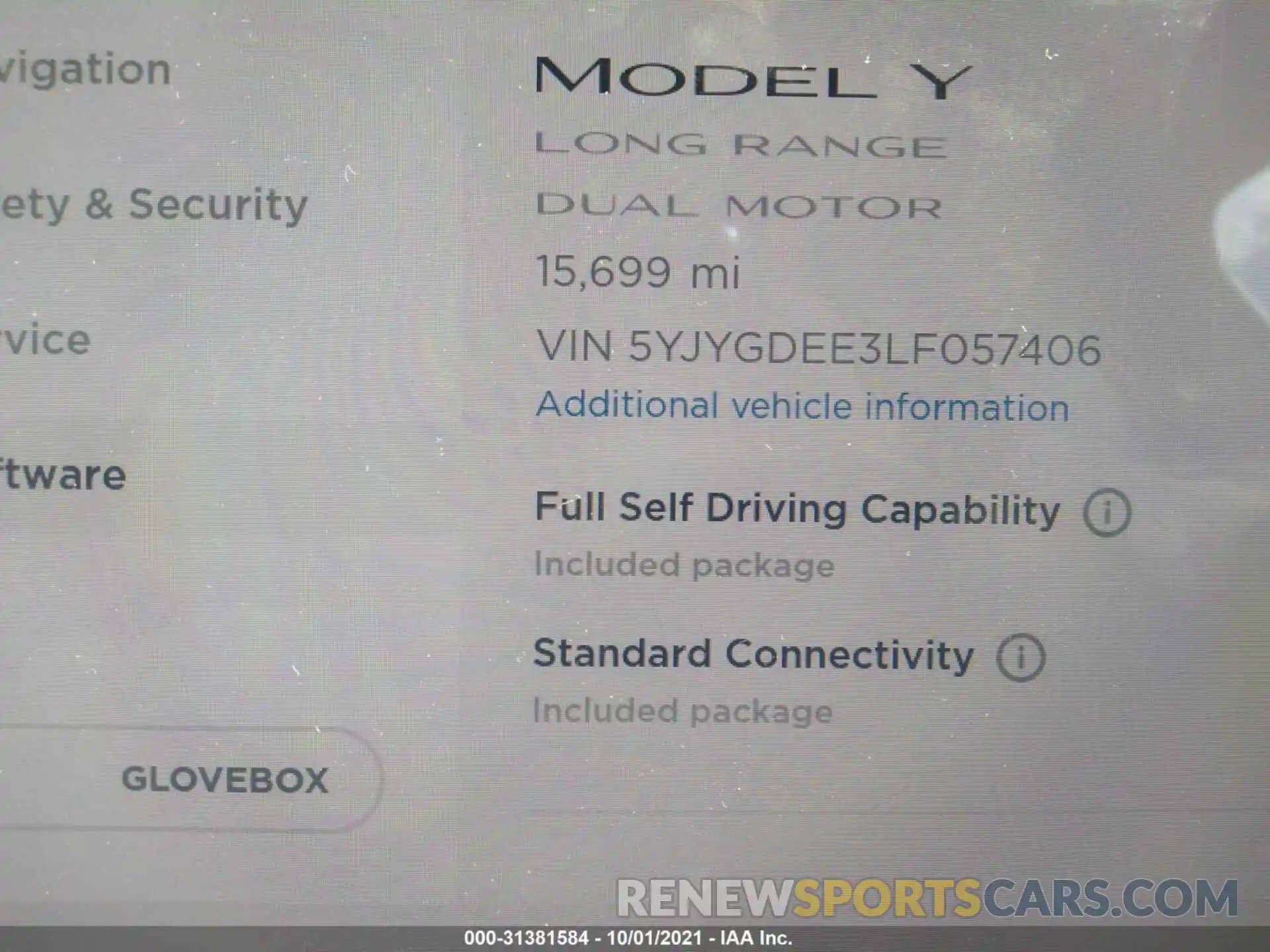 7 Photograph of a damaged car 5YJYGDEE3LF057406 TESLA MODEL Y 2020