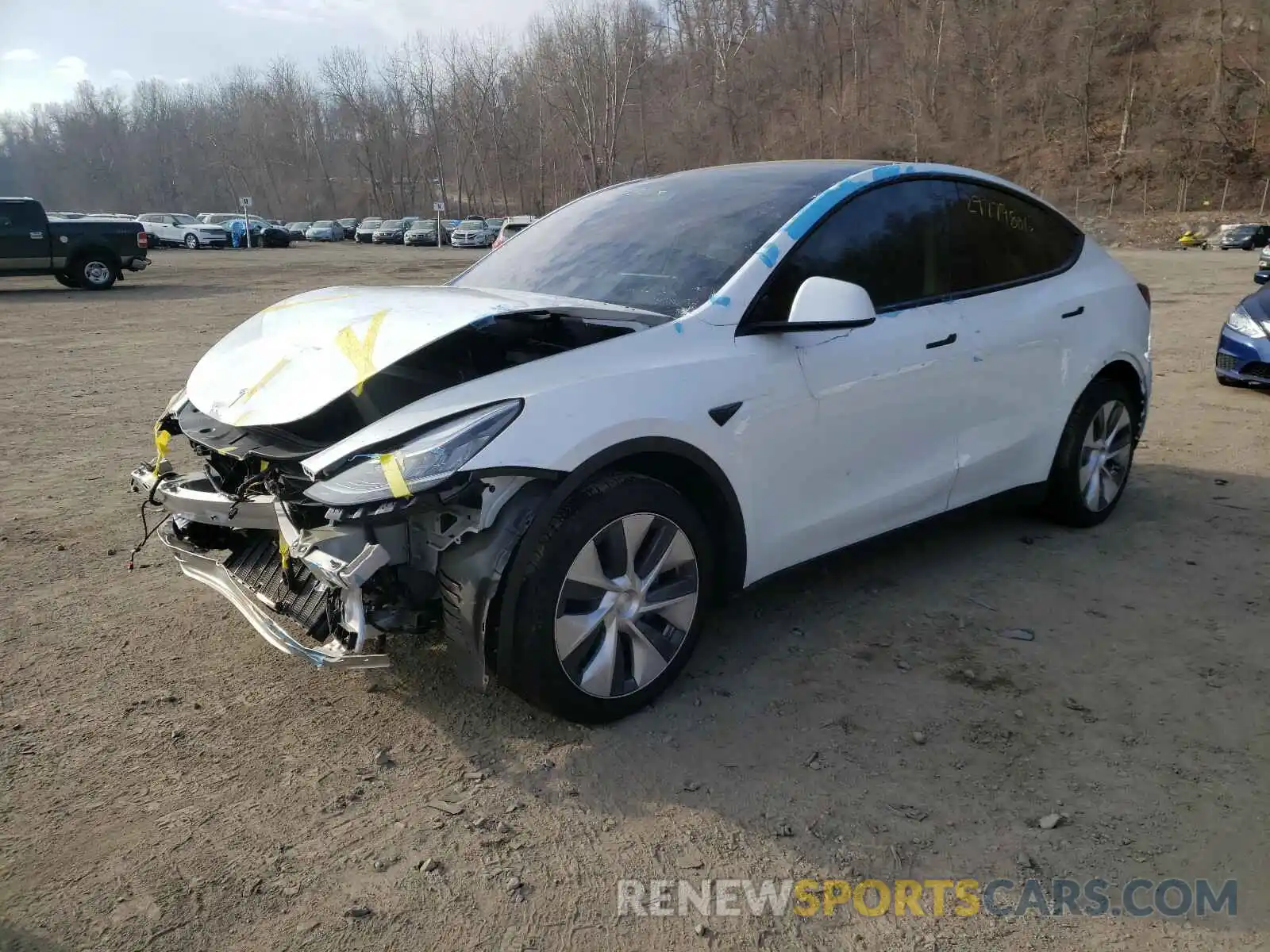 2 Photograph of a damaged car 5YJYGDEE4LF006593 TESLA MODEL Y 2020