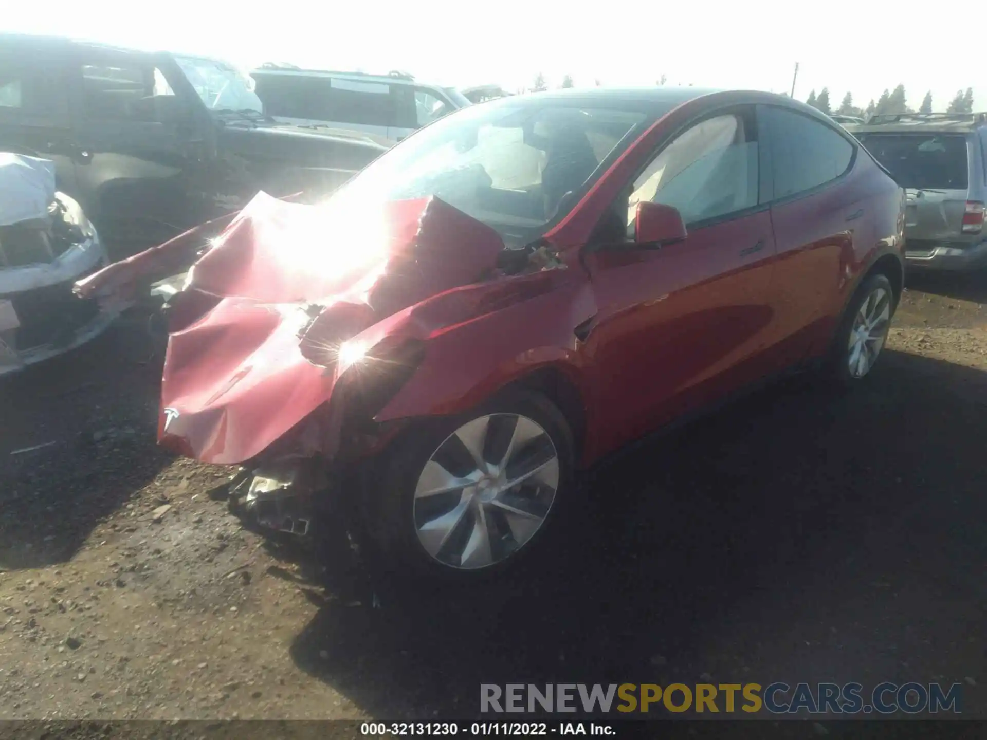 2 Photograph of a damaged car 5YJYGDEE4LF010112 TESLA MODEL Y 2020