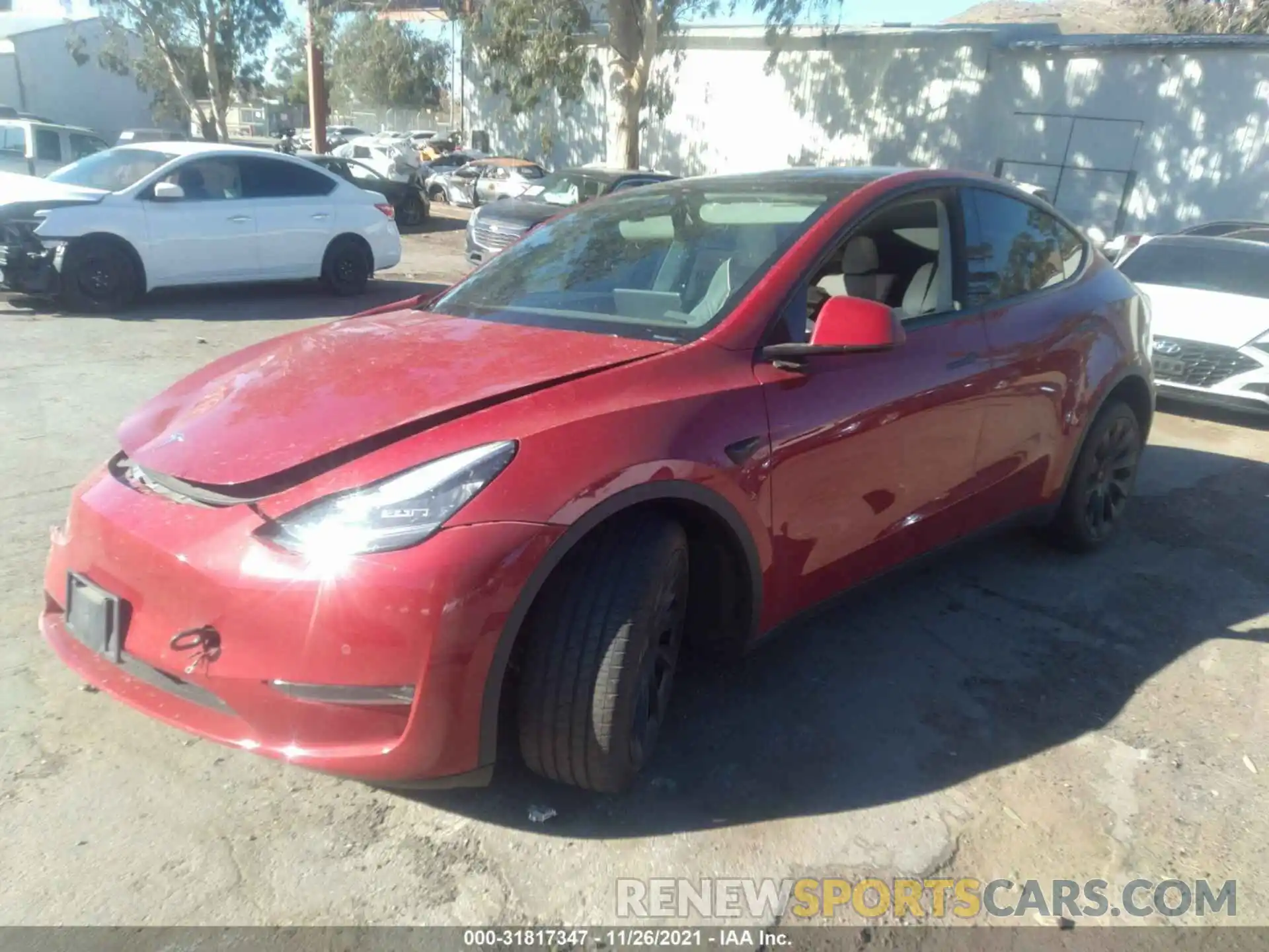 2 Photograph of a damaged car 5YJYGDEE4LF018288 TESLA MODEL Y 2020