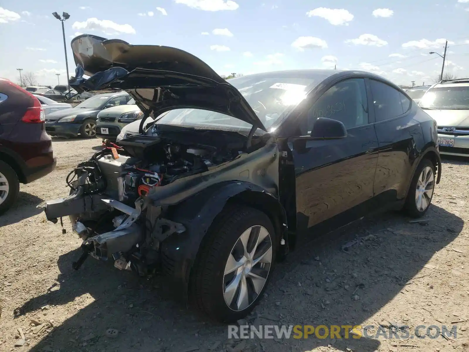 2 Photograph of a damaged car 5YJYGDEE4LF026875 TESLA MODEL Y 2020