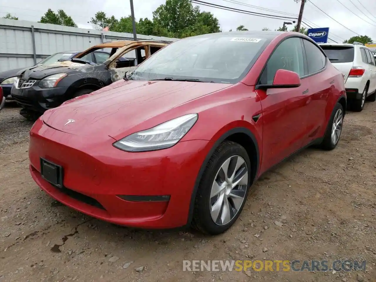 2 Photograph of a damaged car 5YJYGDEE4LF030456 TESLA MODEL Y 2020