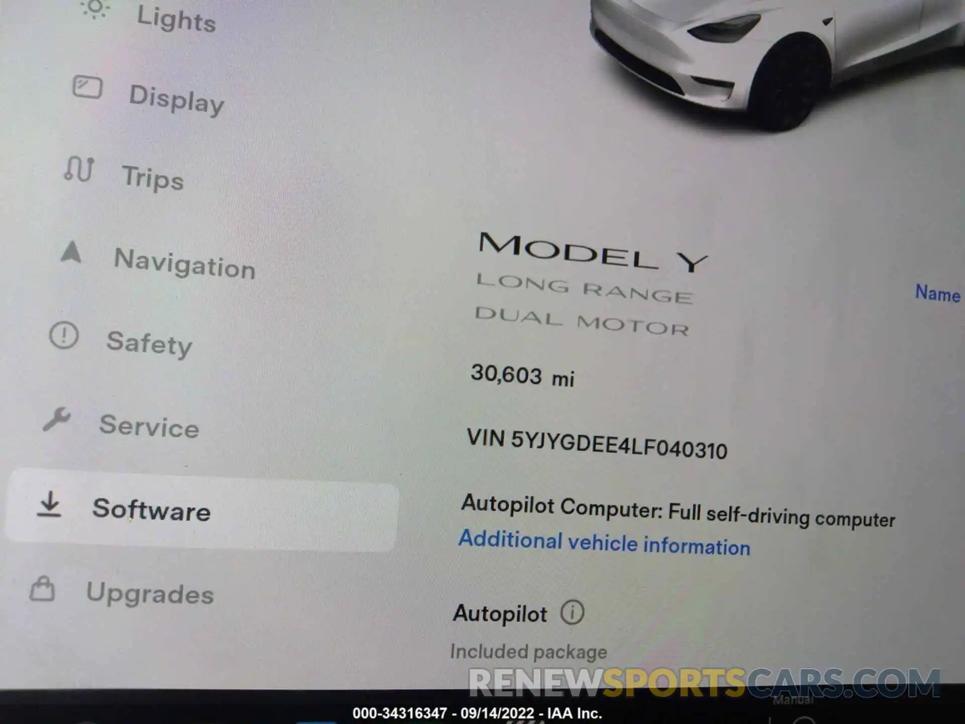 7 Фотография поврежденного автомобиля 5YJYGDEE4LF040310 TESLA MODEL Y 2020