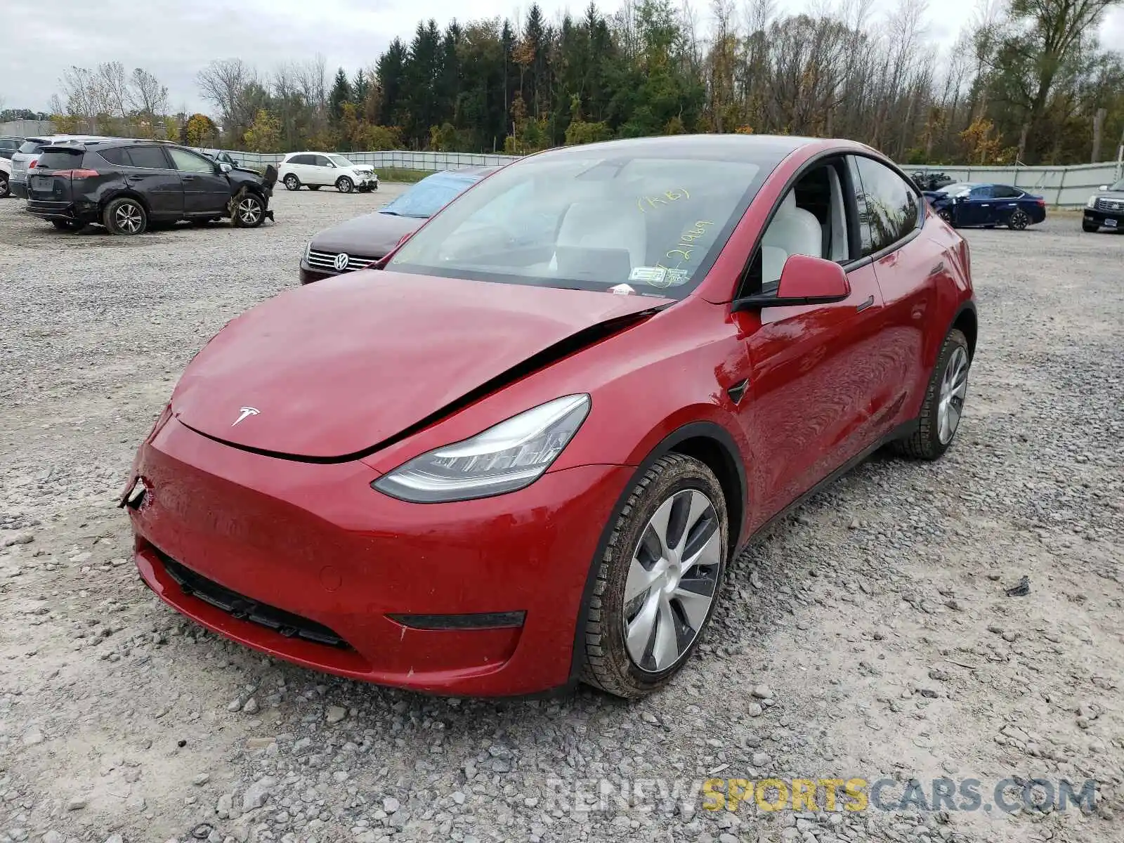 2 Photograph of a damaged car 5YJYGDEE4LF044759 TESLA MODEL Y 2020