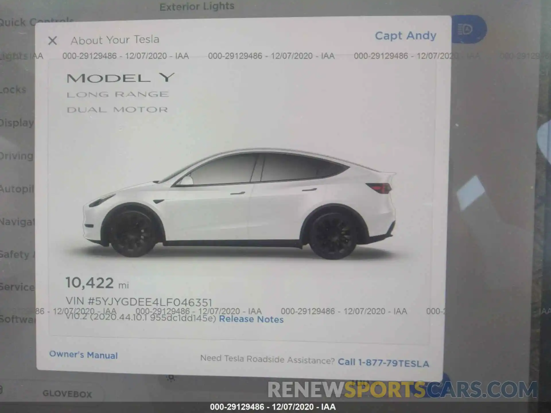 7 Фотография поврежденного автомобиля 5YJYGDEE4LF046351 TESLA MODEL Y 2020