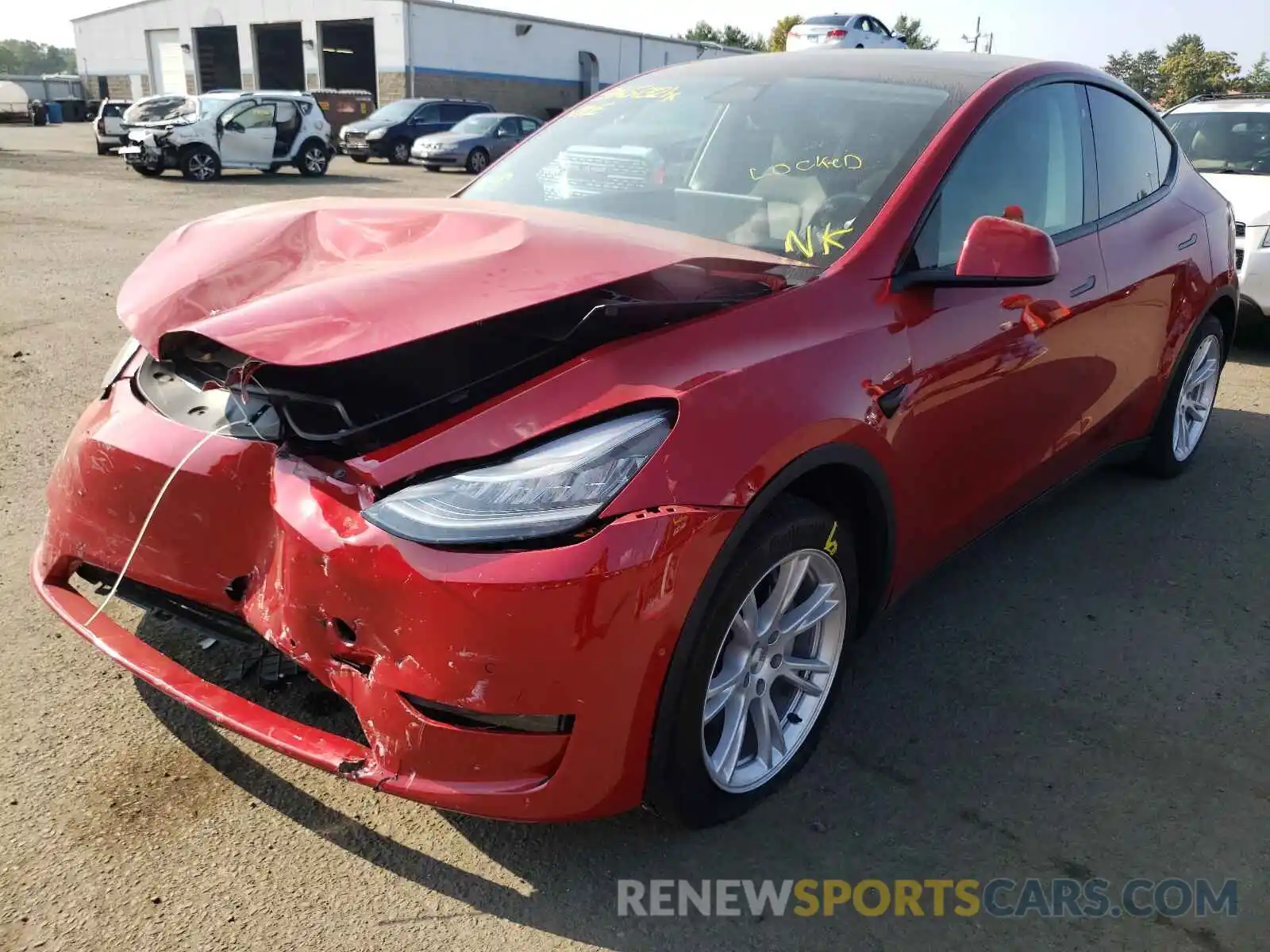 2 Photograph of a damaged car 5YJYGDEE4LF047774 TESLA MODEL Y 2020