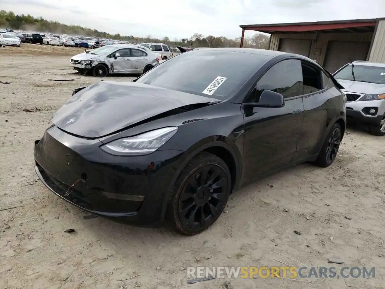 2 Photograph of a damaged car 5YJYGDEE4LF048391 TESLA MODEL Y 2020