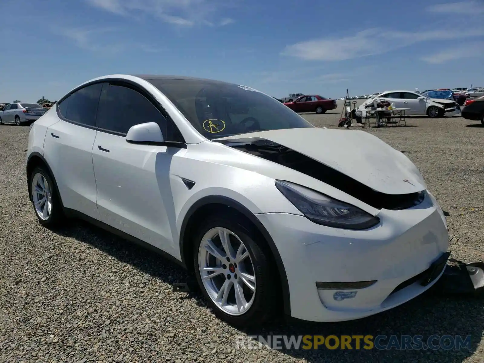 1 Photograph of a damaged car 5YJYGDEE4LF050545 TESLA MODEL Y 2020