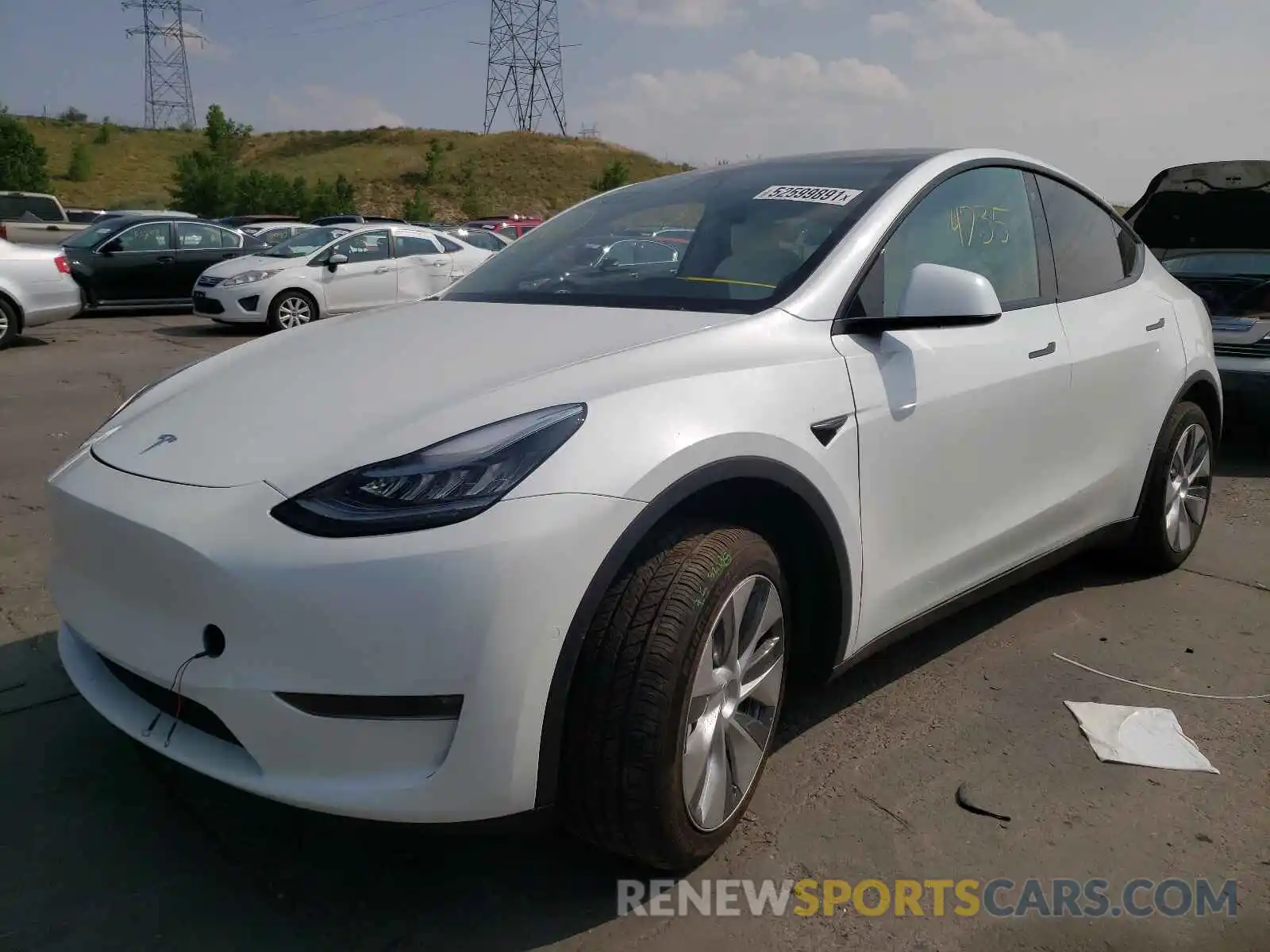 2 Photograph of a damaged car 5YJYGDEE4LF053428 TESLA MODEL Y 2020