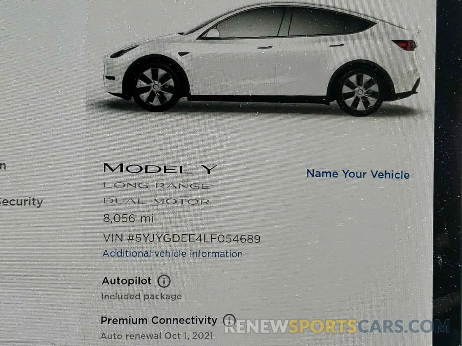 8 Photograph of a damaged car 5YJYGDEE4LF054689 TESLA MODEL Y 2020