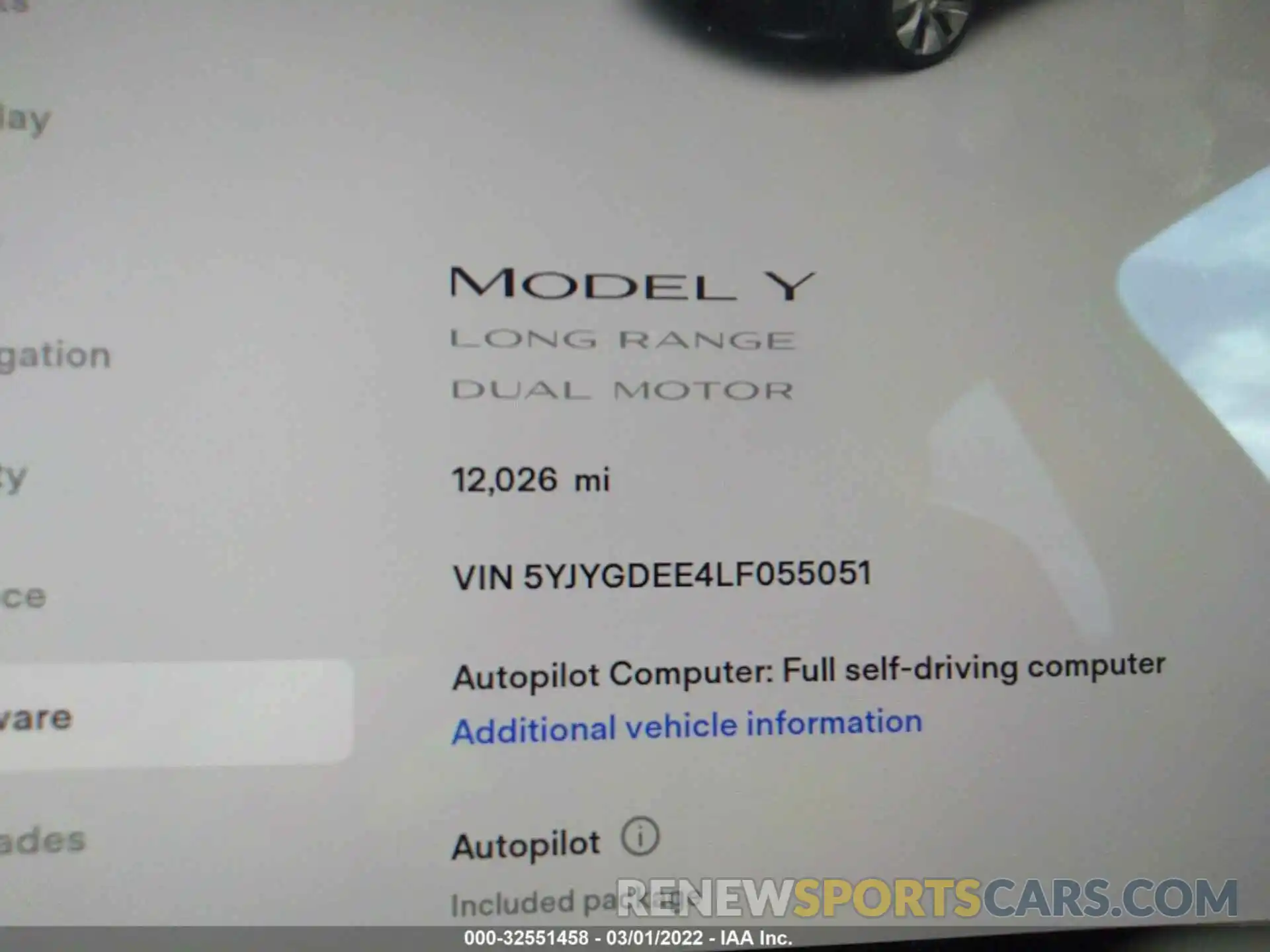 7 Фотография поврежденного автомобиля 5YJYGDEE4LF055051 TESLA MODEL Y 2020