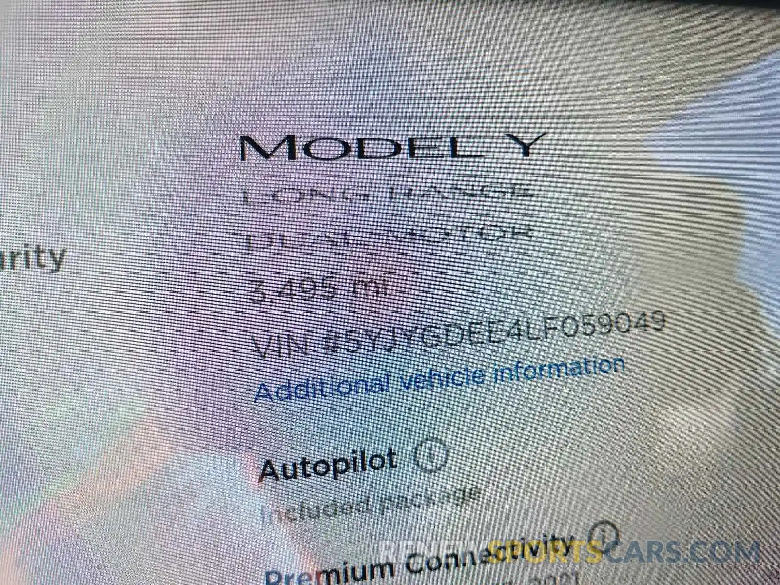 8 Photograph of a damaged car 5YJYGDEE4LF059049 TESLA MODEL Y 2020