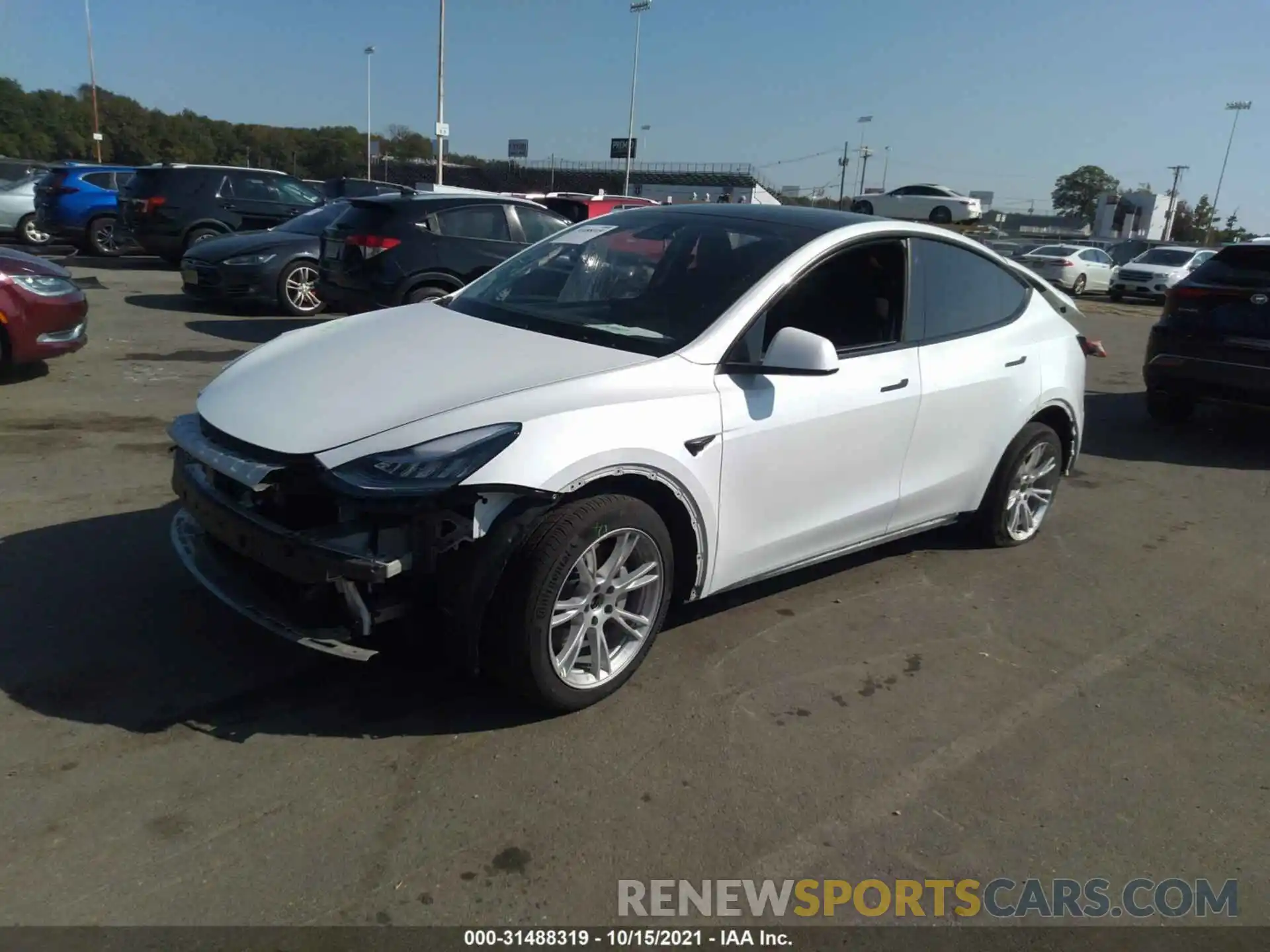 2 Photograph of a damaged car 5YJYGDEE5LF009129 TESLA MODEL Y 2020