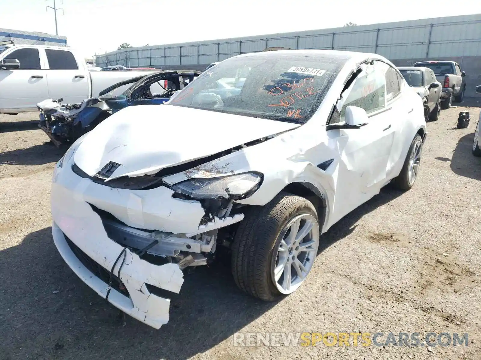 2 Photograph of a damaged car 5YJYGDEE5LF026478 TESLA MODEL Y 2020