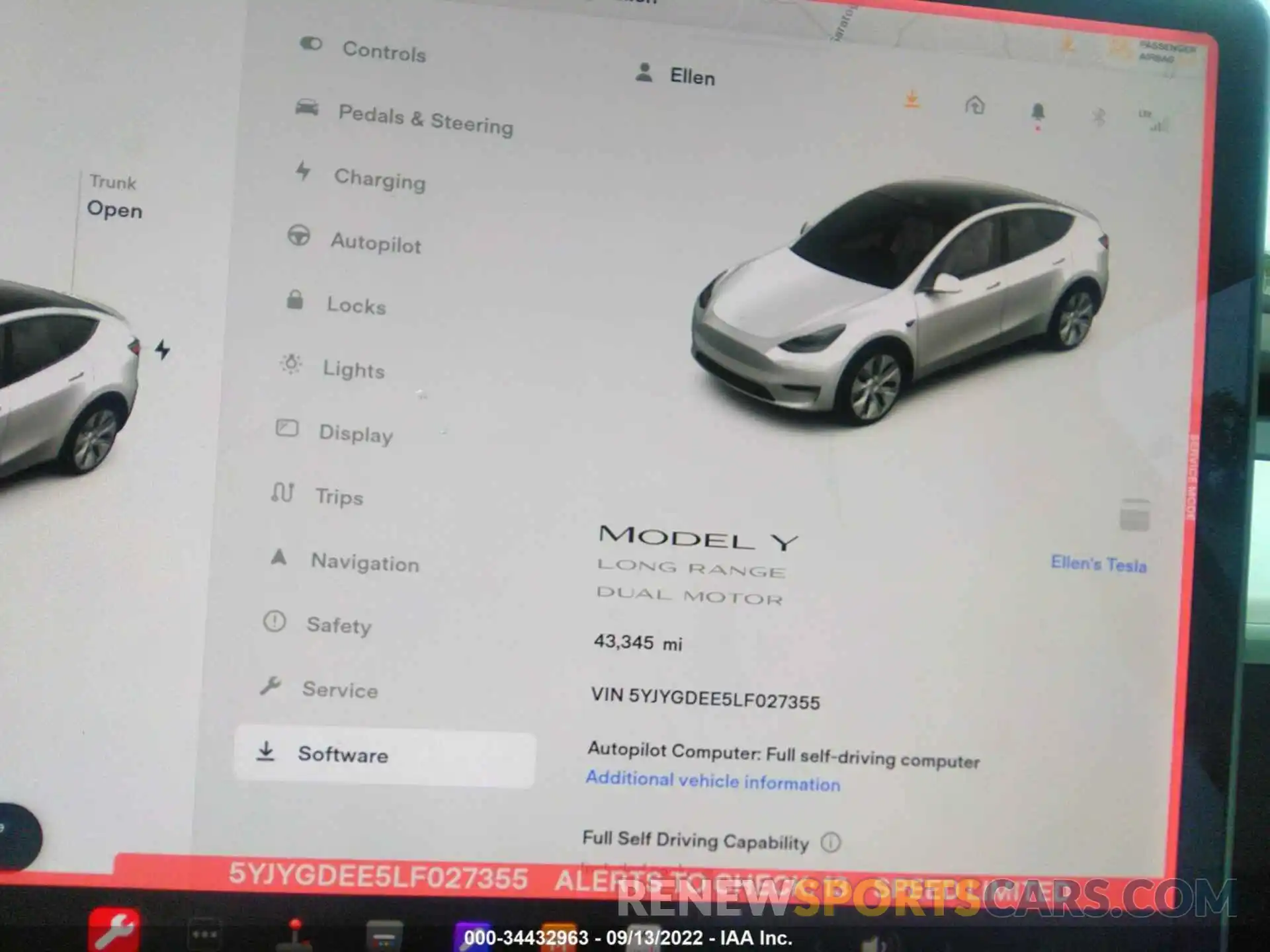 7 Photograph of a damaged car 5YJYGDEE5LF027355 TESLA MODEL Y 2020