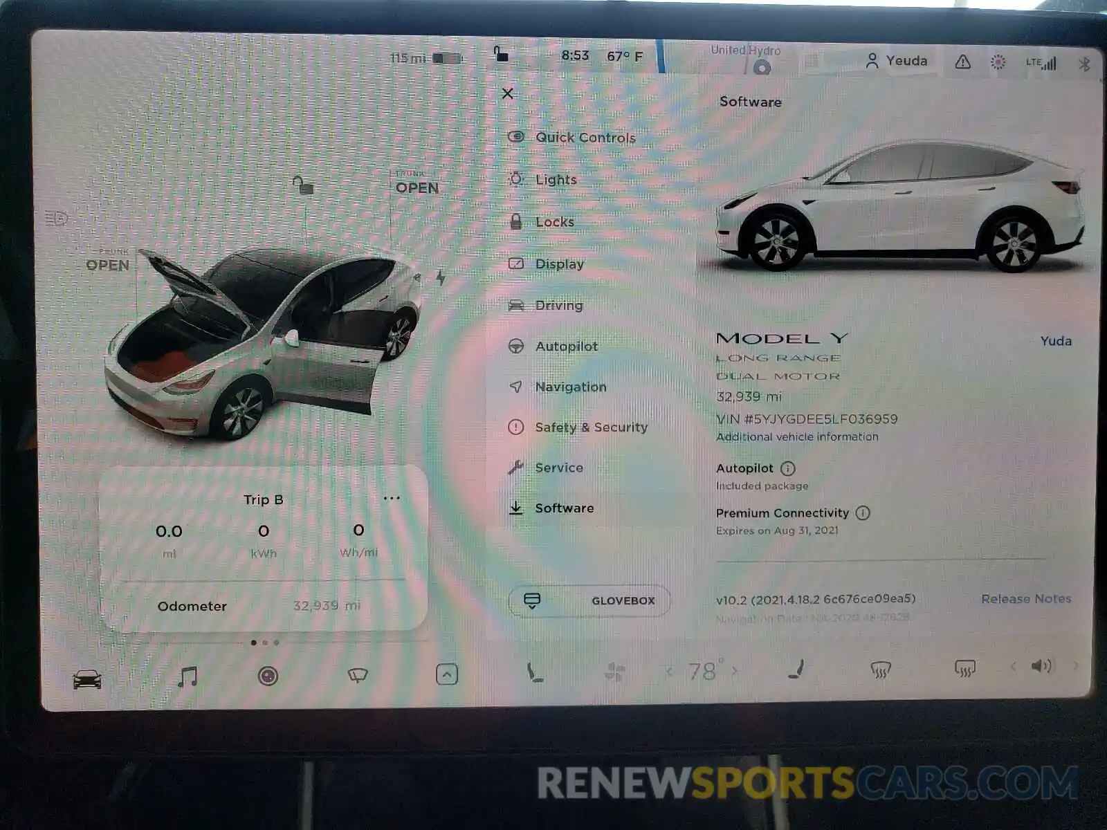 8 Photograph of a damaged car 5YJYGDEE5LF036959 TESLA MODEL Y 2020