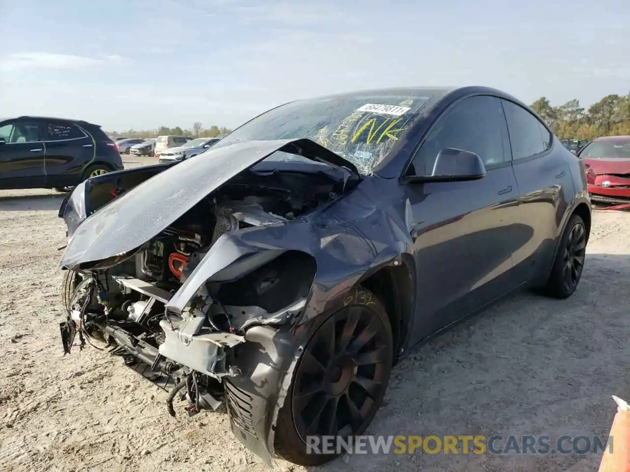 2 Photograph of a damaged car 5YJYGDEE5LF046021 TESLA MODEL Y 2020