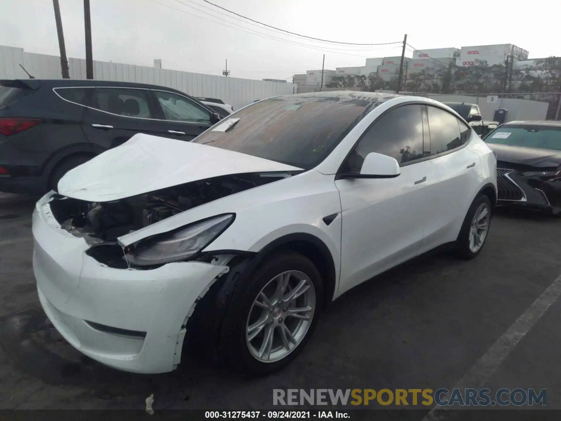 2 Photograph of a damaged car 5YJYGDEE5LF054426 TESLA MODEL Y 2020