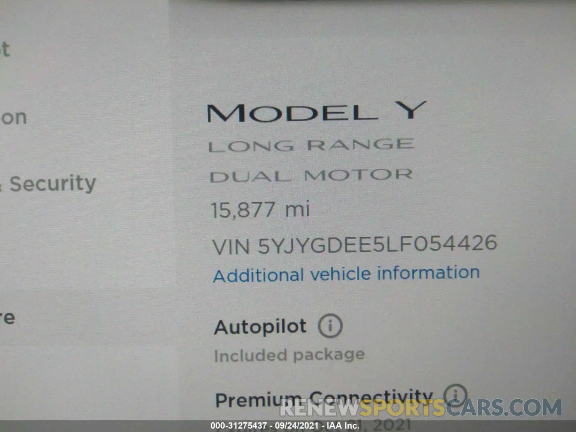 7 Photograph of a damaged car 5YJYGDEE5LF054426 TESLA MODEL Y 2020