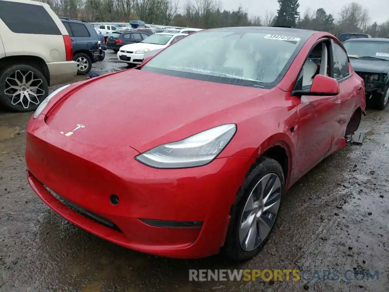 2 Photograph of a damaged car 5YJYGDEE5LF057018 TESLA MODEL Y 2020