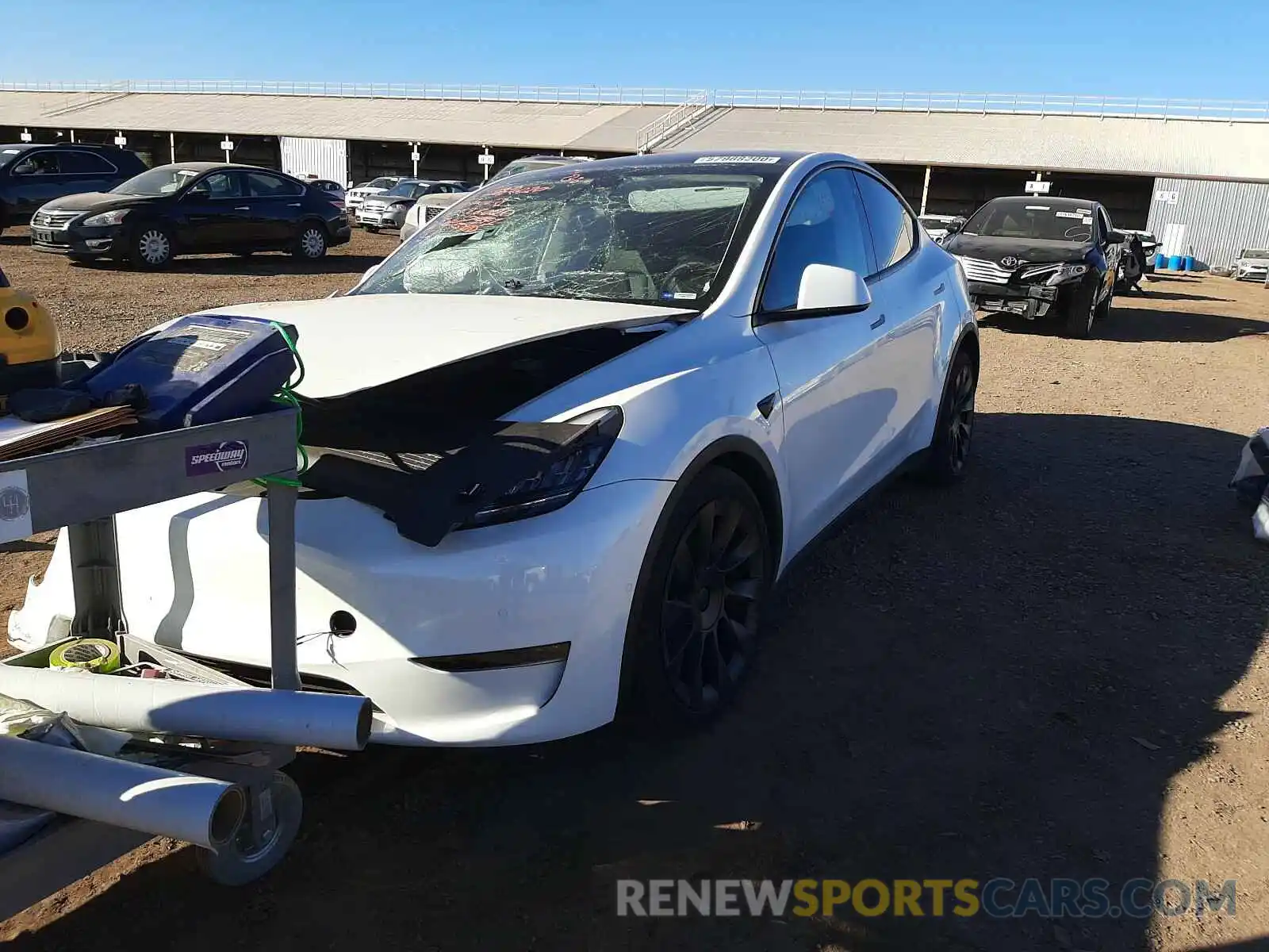 2 Photograph of a damaged car 5YJYGDEE5LF057441 TESLA MODEL Y 2020