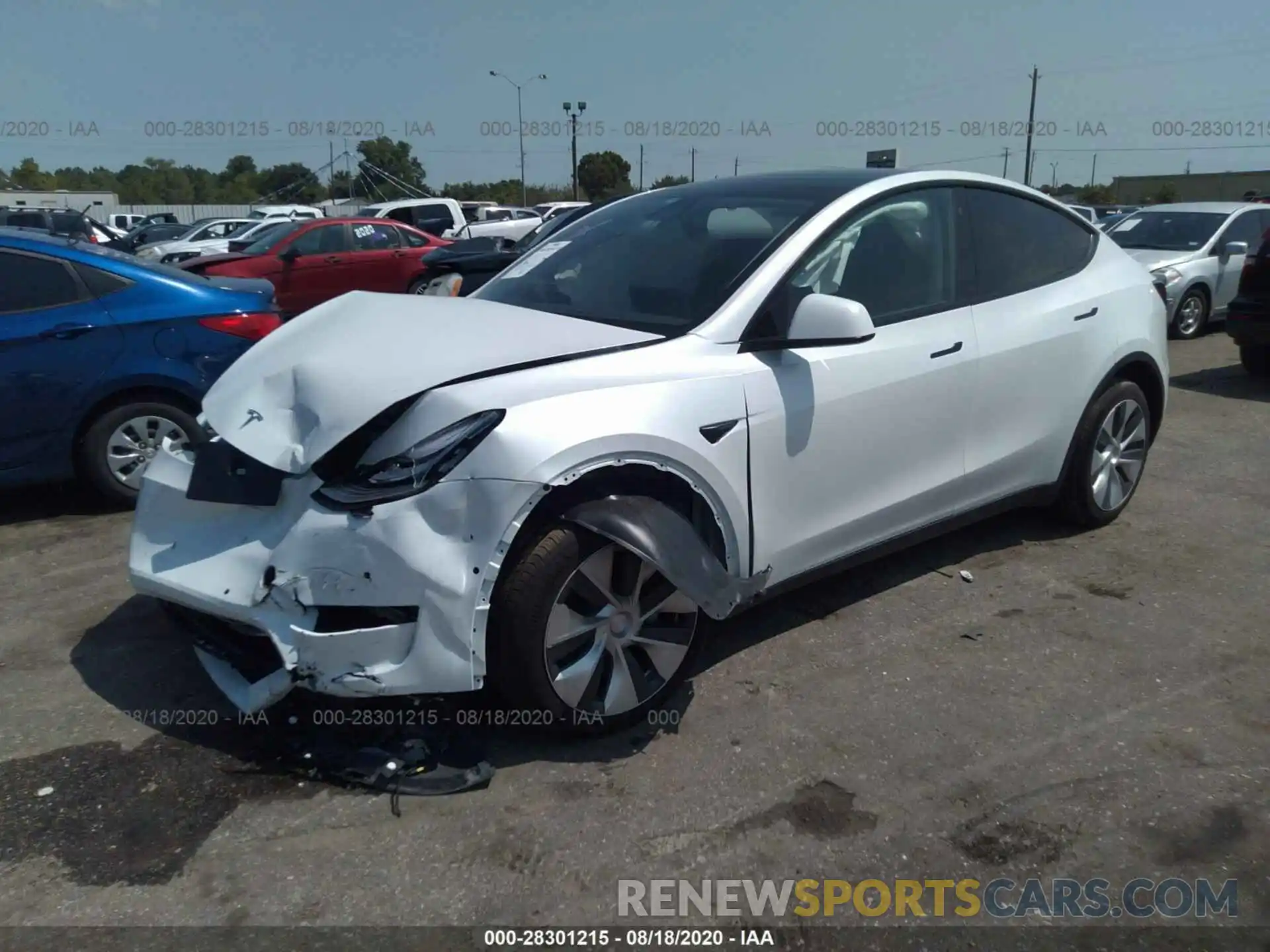 2 Photograph of a damaged car 5YJYGDEE6LF008684 TESLA MODEL Y 2020