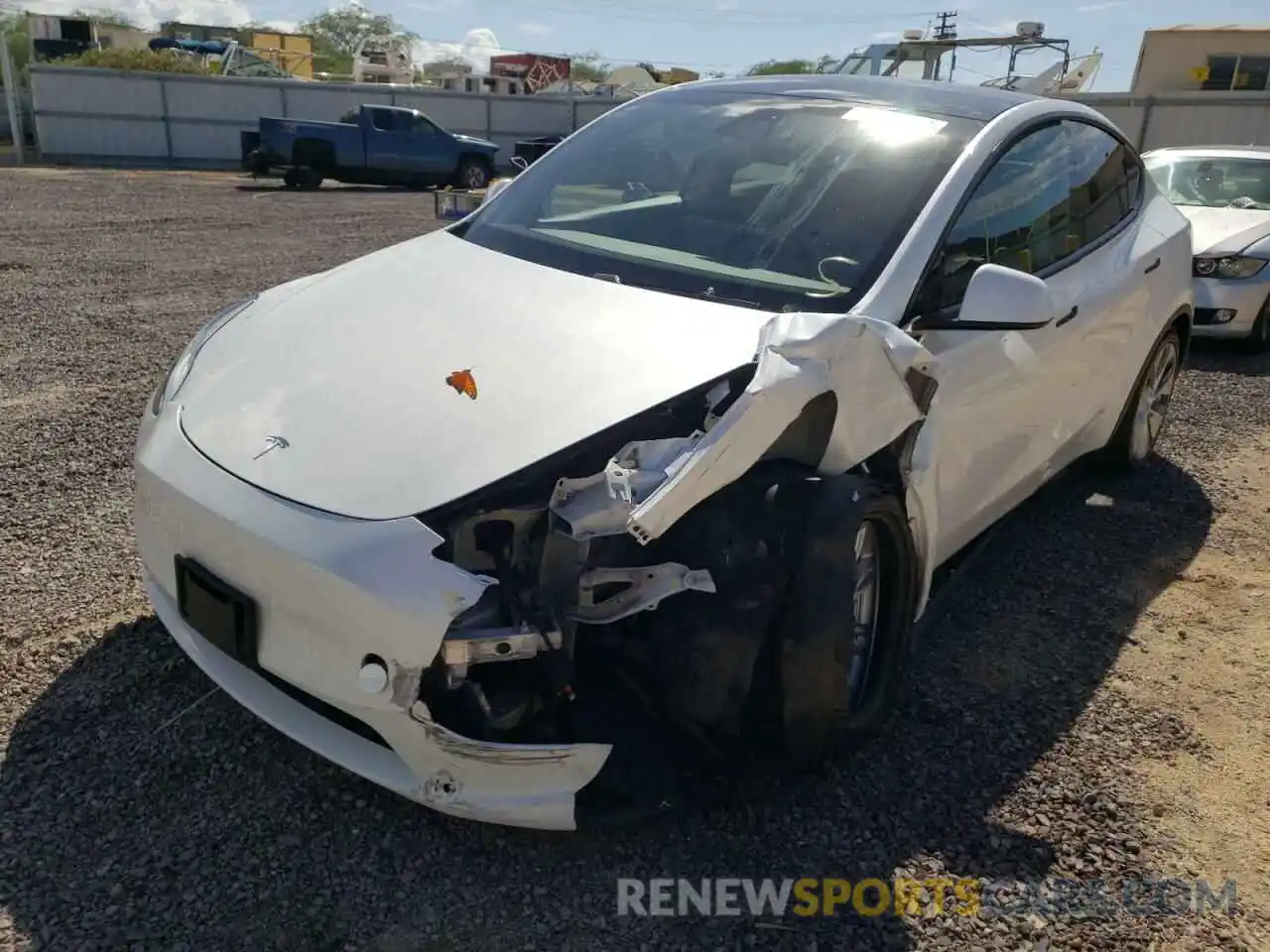 2 Photograph of a damaged car 5YJYGDEE6LF009088 TESLA MODEL Y 2020