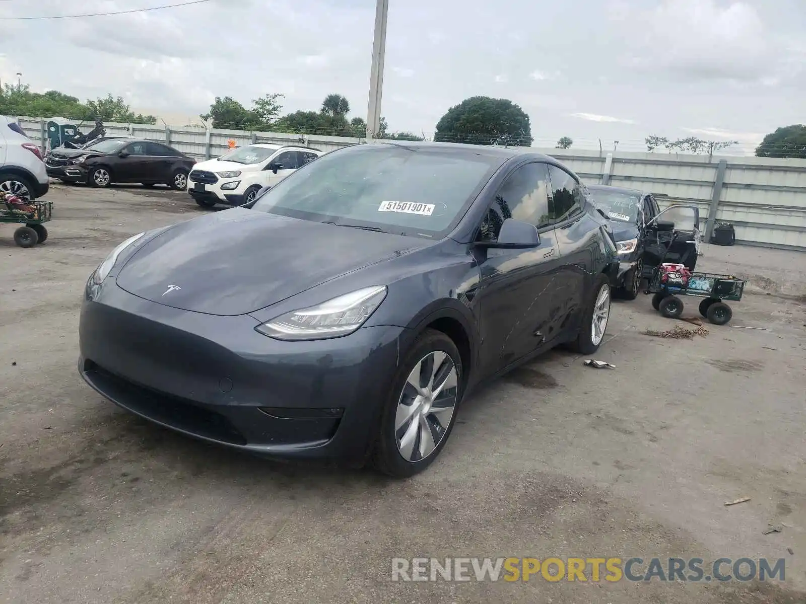 2 Photograph of a damaged car 5YJYGDEE6LF013349 TESLA MODEL Y 2020