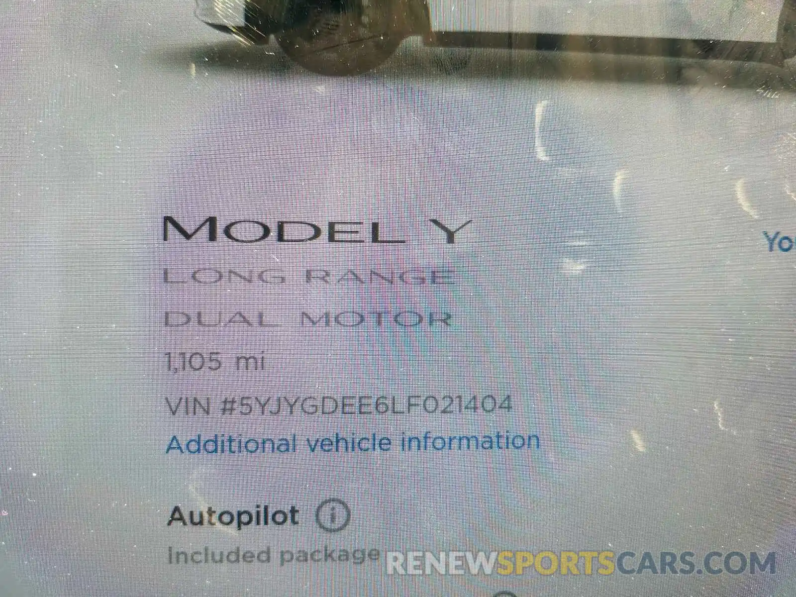 8 Photograph of a damaged car 5YJYGDEE6LF021404 TESLA MODEL Y 2020