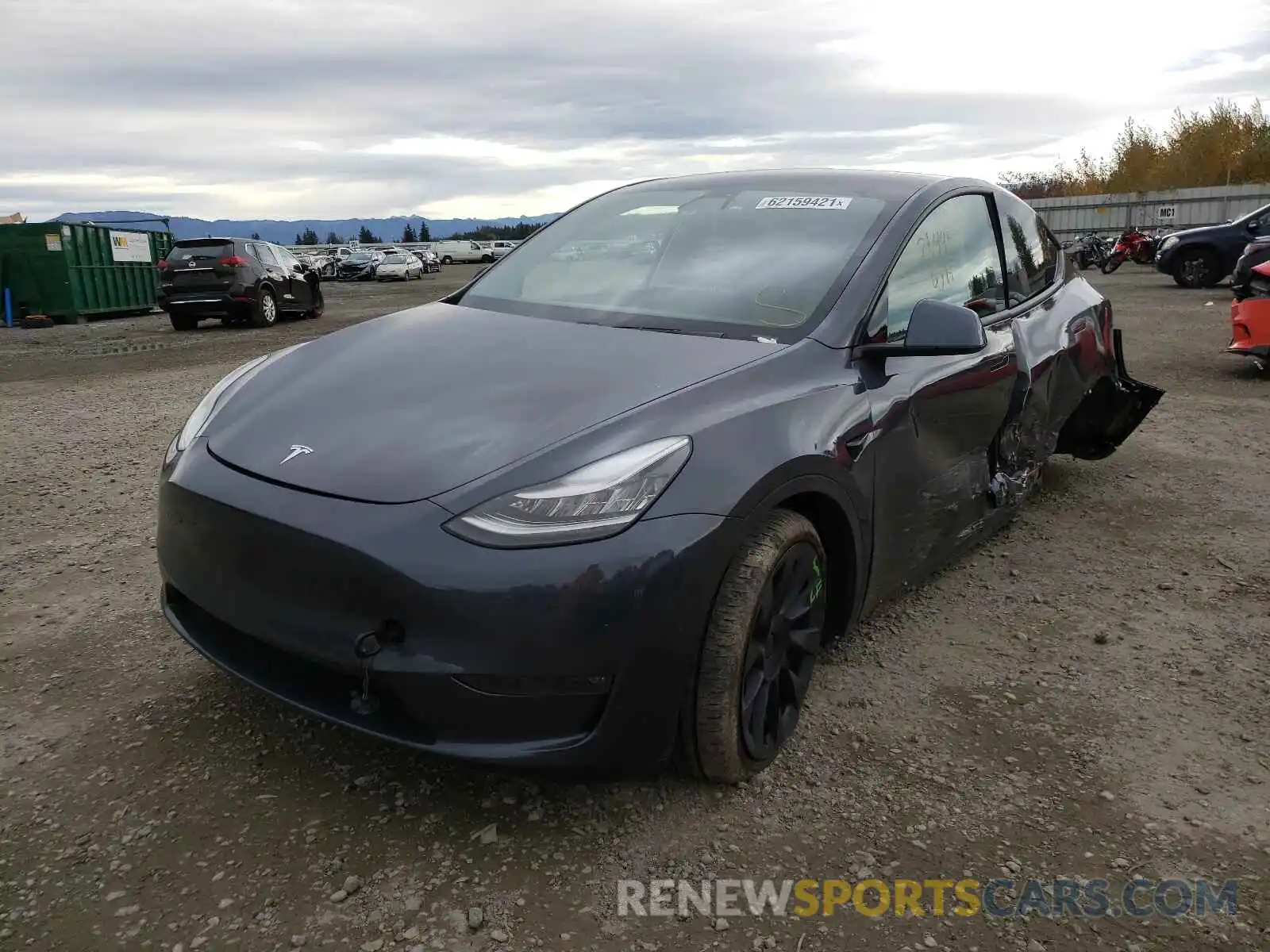 2 Photograph of a damaged car 5YJYGDEE6LF029308 TESLA MODEL Y 2020