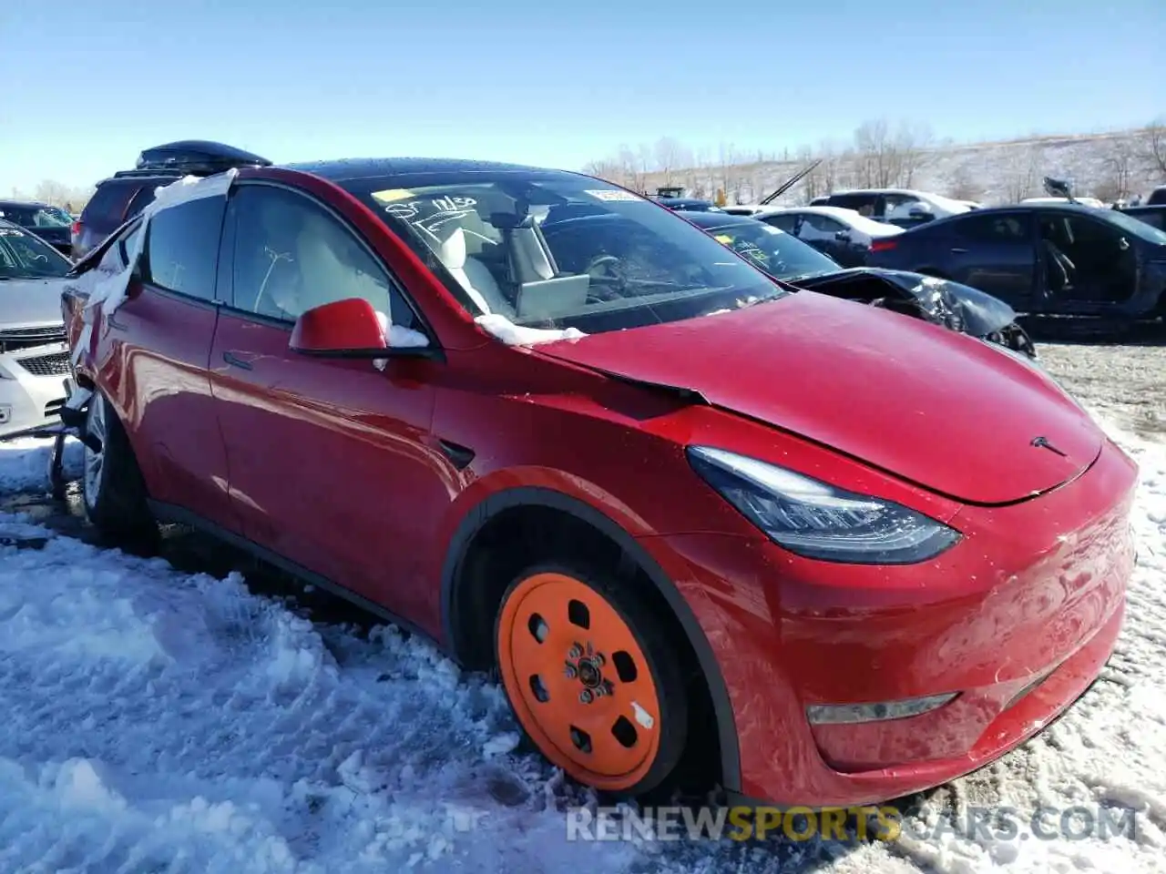 1 Photograph of a damaged car 5YJYGDEE6LF034640 TESLA MODEL Y 2020