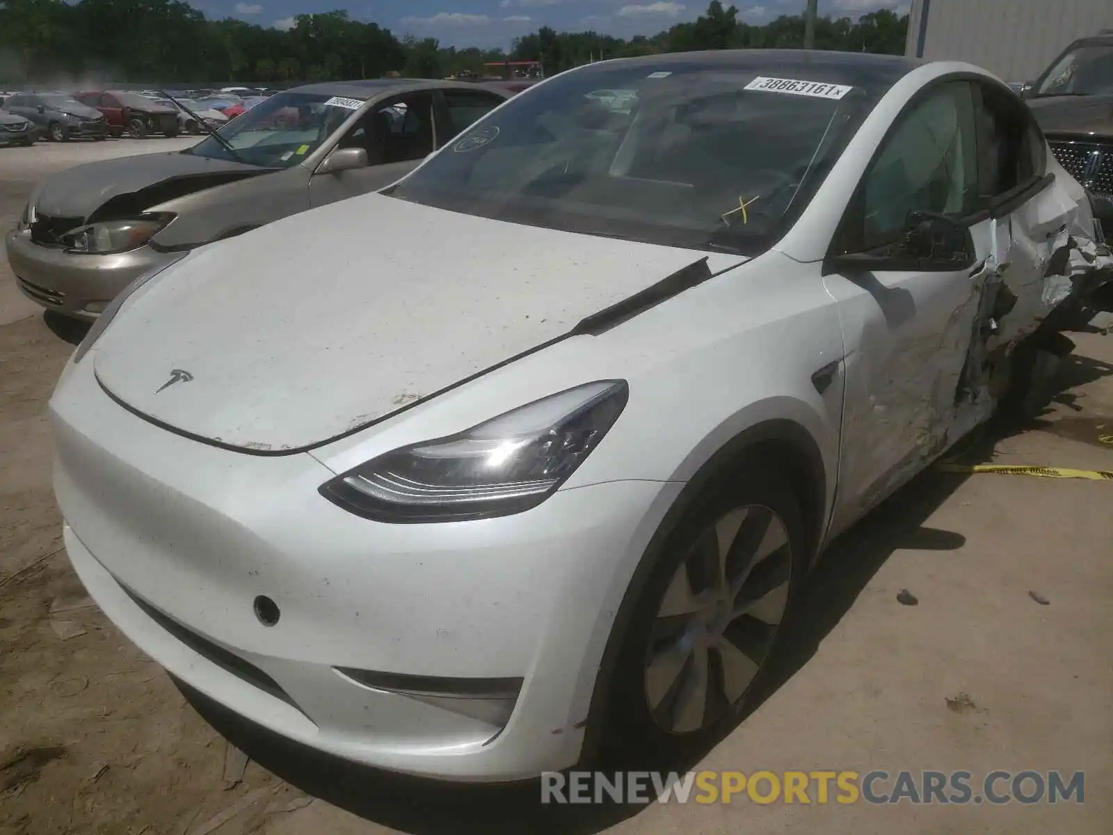 2 Photograph of a damaged car 5YJYGDEE6LF035254 TESLA MODEL Y 2020