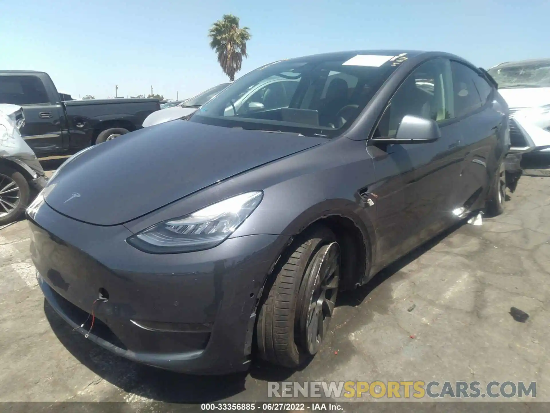 2 Photograph of a damaged car 5YJYGDEE6LF038042 TESLA MODEL Y 2020