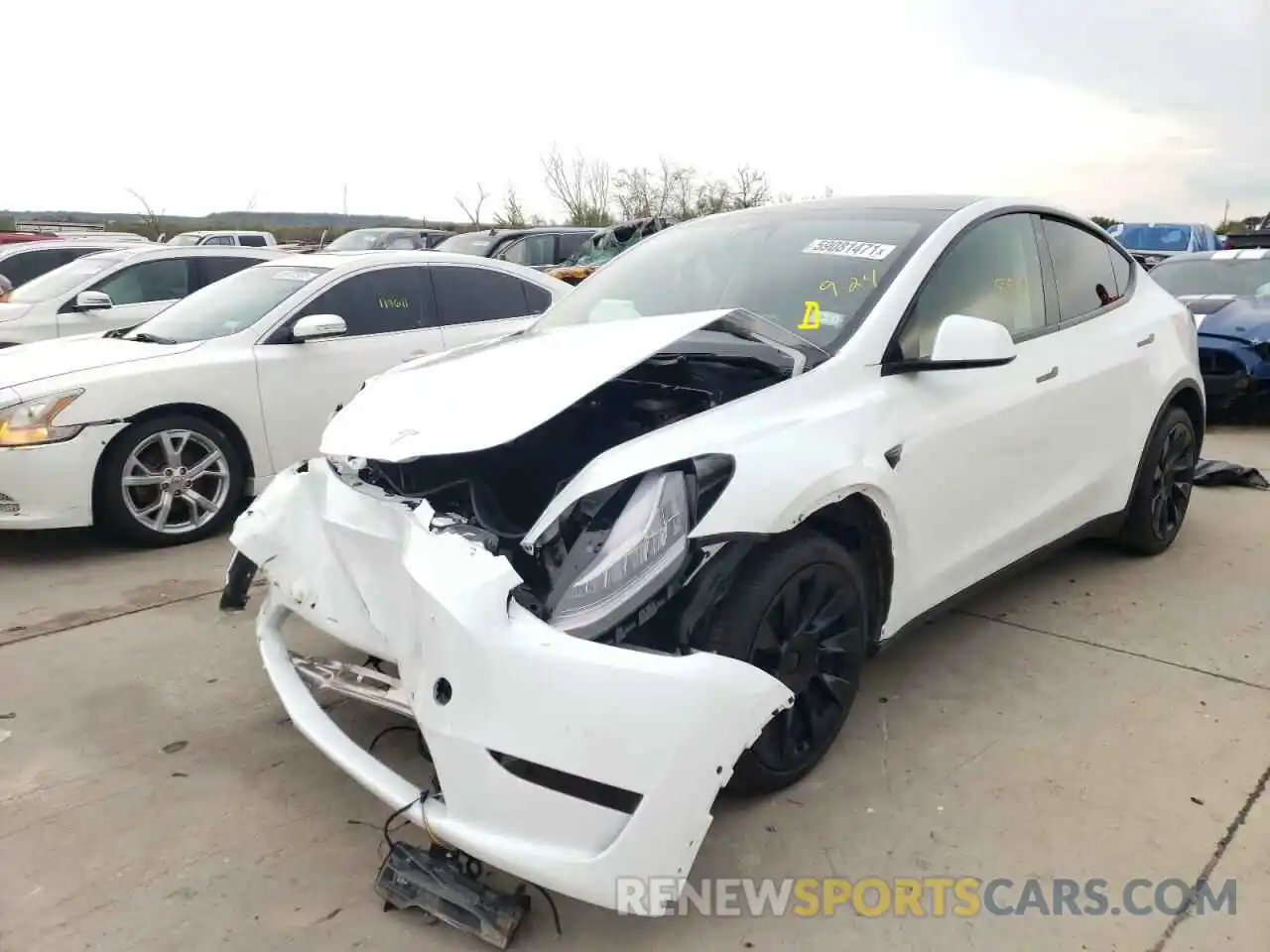 2 Photograph of a damaged car 5YJYGDEE6LF041653 TESLA MODEL Y 2020