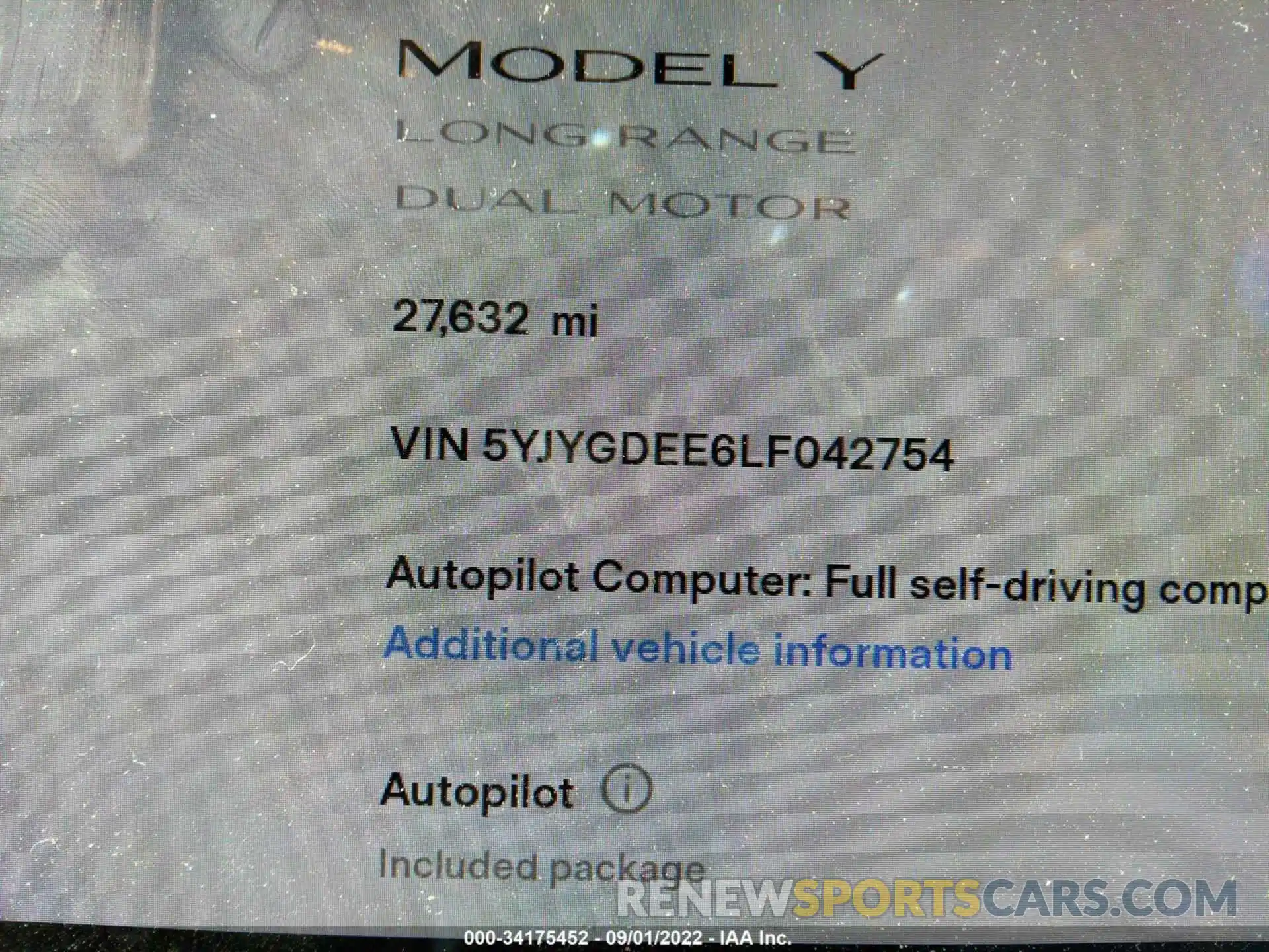 7 Фотография поврежденного автомобиля 5YJYGDEE6LF042754 TESLA MODEL Y 2020