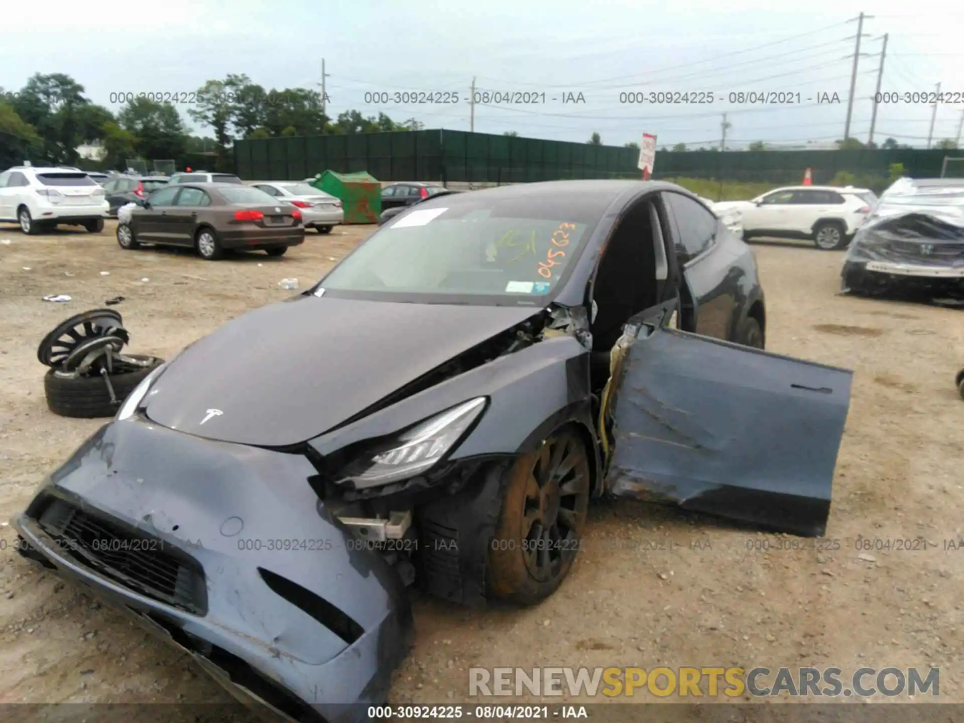 2 Photograph of a damaged car 5YJYGDEE6LF045623 TESLA MODEL Y 2020