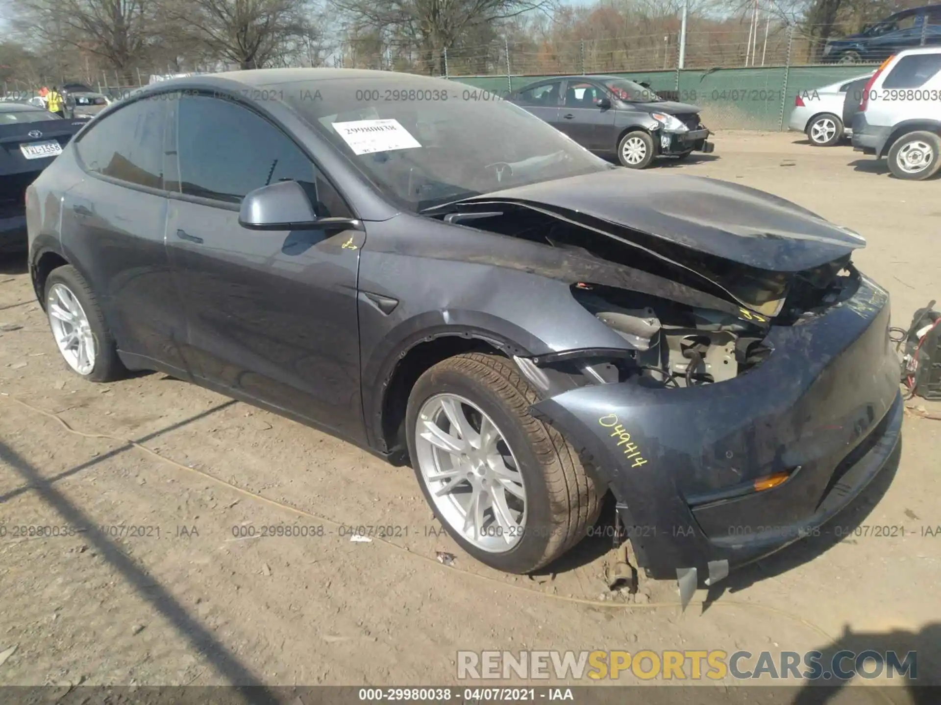 1 Photograph of a damaged car 5YJYGDEE6LF049414 TESLA MODEL Y 2020