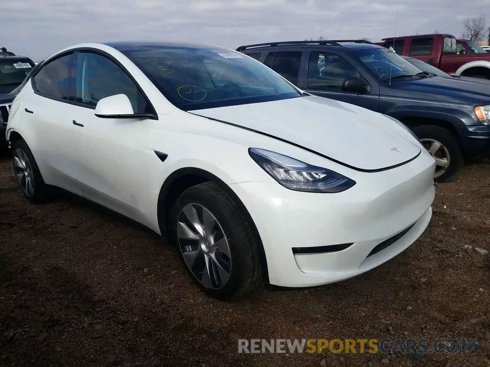 1 Photograph of a damaged car 5YJYGDEE6LF050434 TESLA MODEL Y 2020