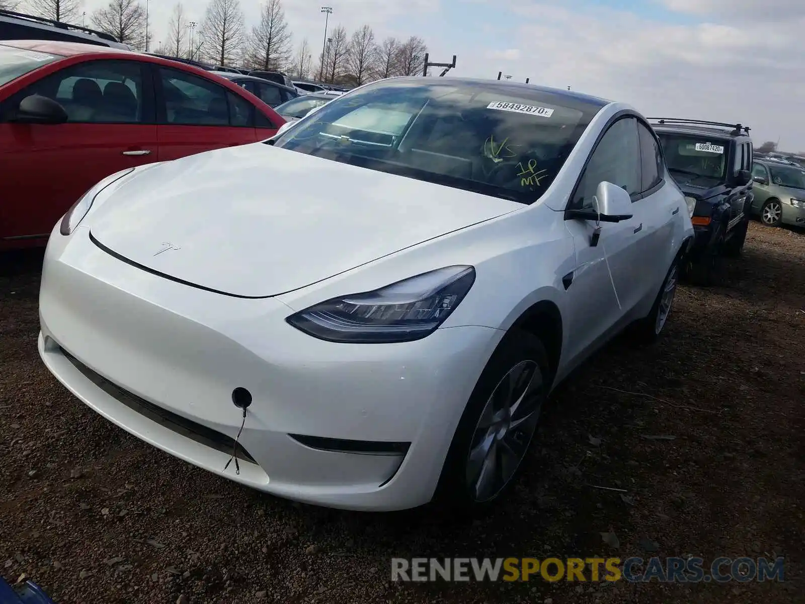 2 Photograph of a damaged car 5YJYGDEE6LF050434 TESLA MODEL Y 2020